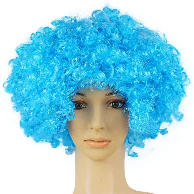 (Orange) Clown Wig Colorful Afro Curly Wig Cosplay for Men Women Mardi Gras Costume Party Wig Children and Adults Explosive Head Wig Funny Hair Props One Size