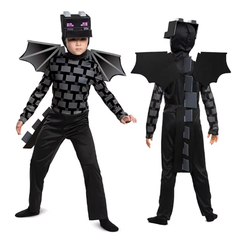 (S 105~115cm) Ender Dragon Ender Dragon Cosplay Clothing Toys MC Childrens Set Childrens Christmas Gifts