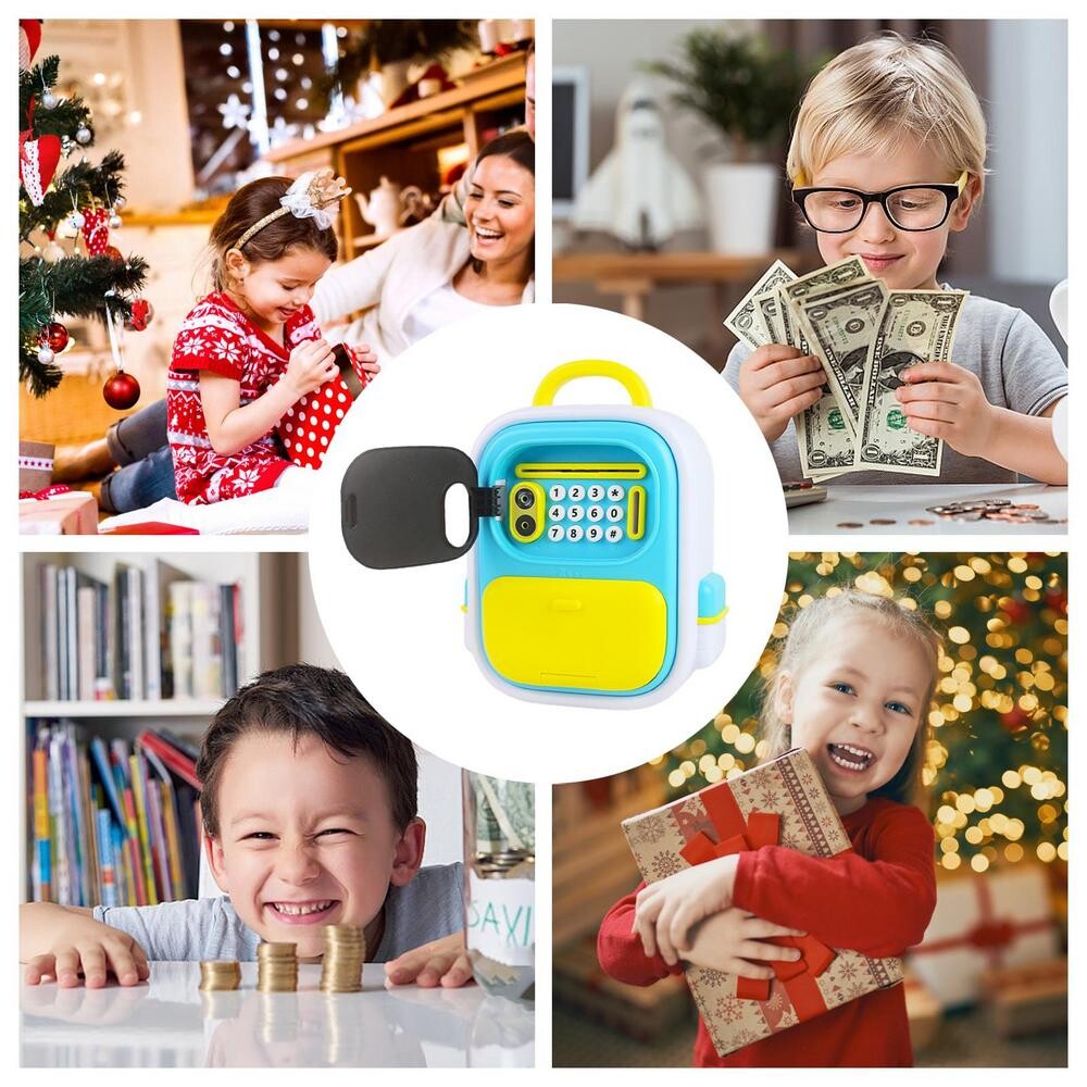 Piggy Bank Money ATM Machine Face Recognition Intelligence Cash Box Kids Japanese Piggy Bank Coin Cash Saving Safe Deposit