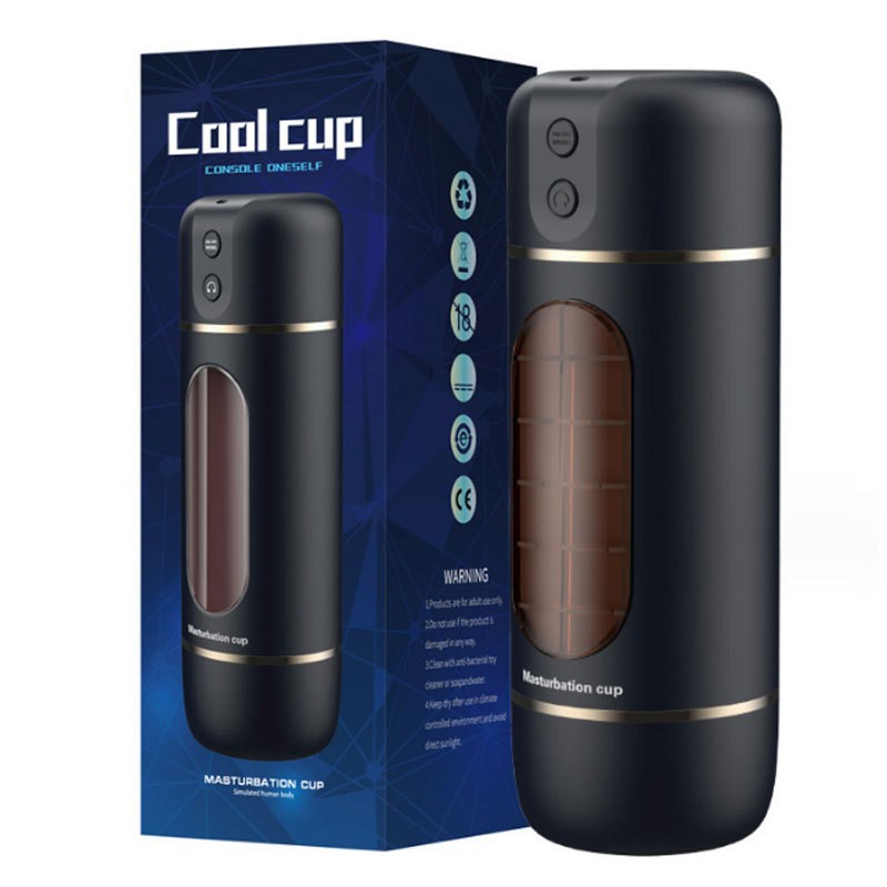 (Battery White) Automatic Male Masturbator Cup Stimulation Realistic Vagina Adult Pussy Toy with Vibrating Thrusting Sucking Pocket Sexual Adult Sex Toys Men Pleasure