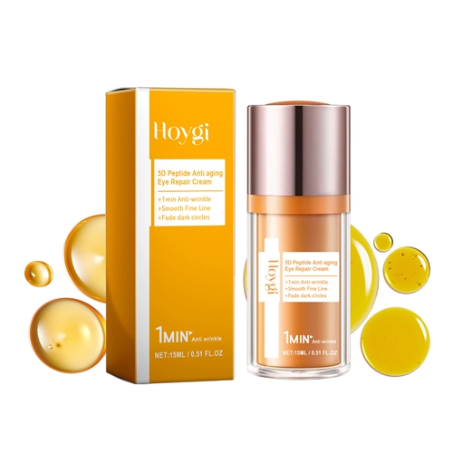 HOYGI 5D Peptide Anti Wrinkle Eye Cream Reduces Fine Lines Crows Feet Firming and Smoothing Skin Moisturizing Relieve Eye Puffiness Eye Care 15ml