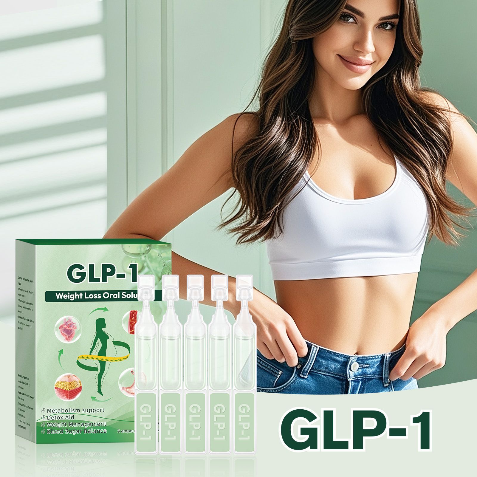 (1 Box) Body Care Supplies GLP-1 Drops Body Sliming WeightLoss Supplement