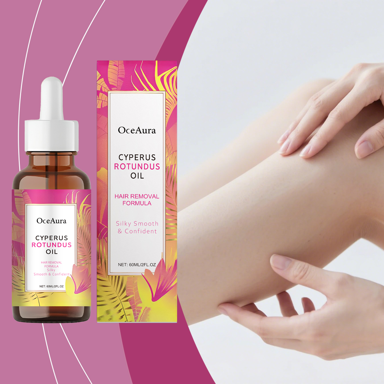 Cyperus Rotundus Oil Body Hair Remover Armpit Leg Arm Reduces Hair Growth Moisturizes Gentle Care Essential Oil for Smooth Skin ﻿