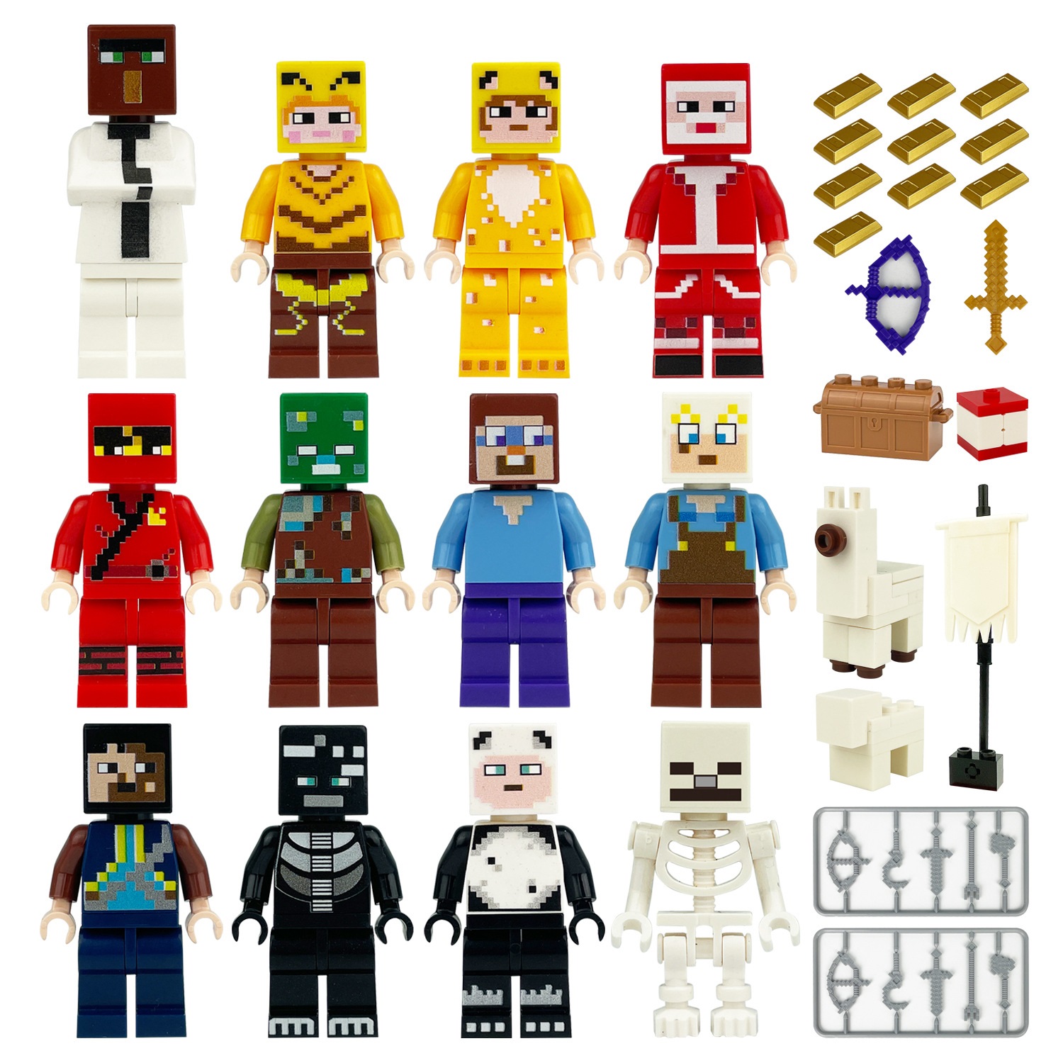 (Style C) Game Pixel Mini Figures Toy Building Blocks Set Educational Construction Collection Role Play Decoration and Gifts for Kids