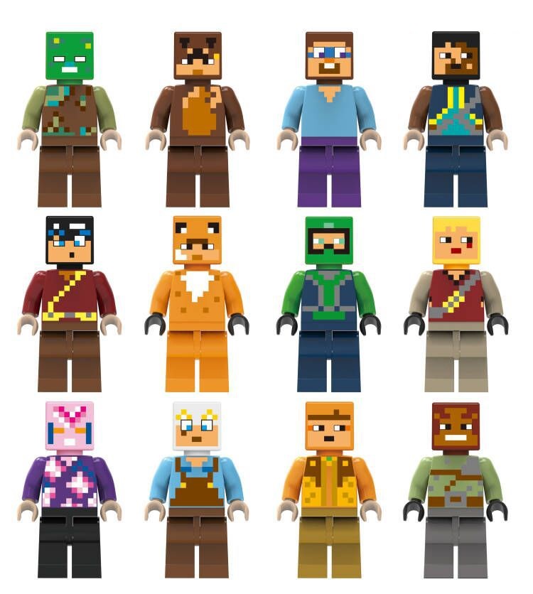 (Style C) Game Pixel Mini Figures Toy Building Blocks Set Educational Construction Collection Role Play Decoration and Gifts for Kids