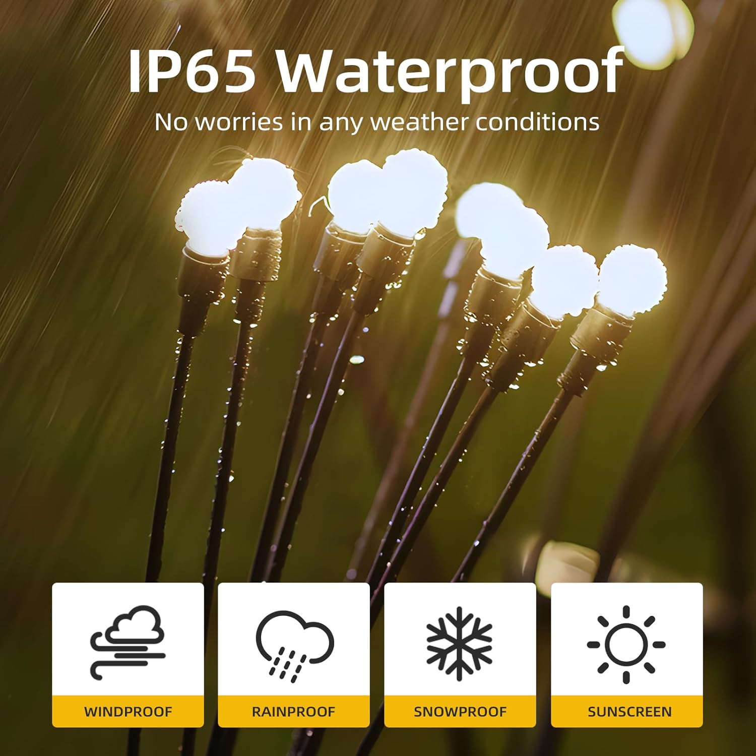 Solar Lights Outdoor Waterproof Swaying Solar Garden Firefly Decorative Yard,Firefly Garden Lights Outdoor for Path Fence 2pack