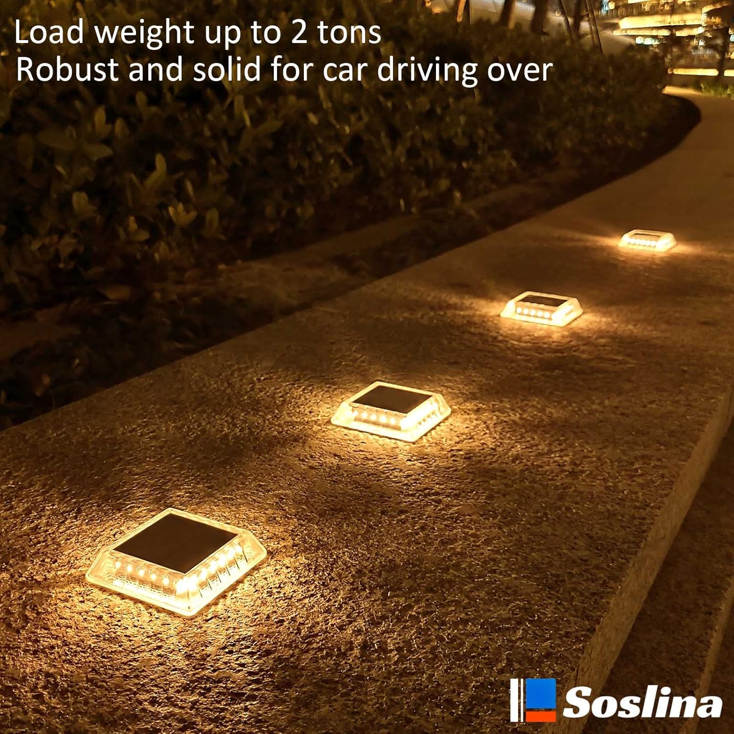  Solar Decking Lights, Solar Ground Lights Outdoor Garden Solar Powered Step Lights Waterproof Solar Lights for Garden Sidewalk Runway Fence Patio Pathway Drive
