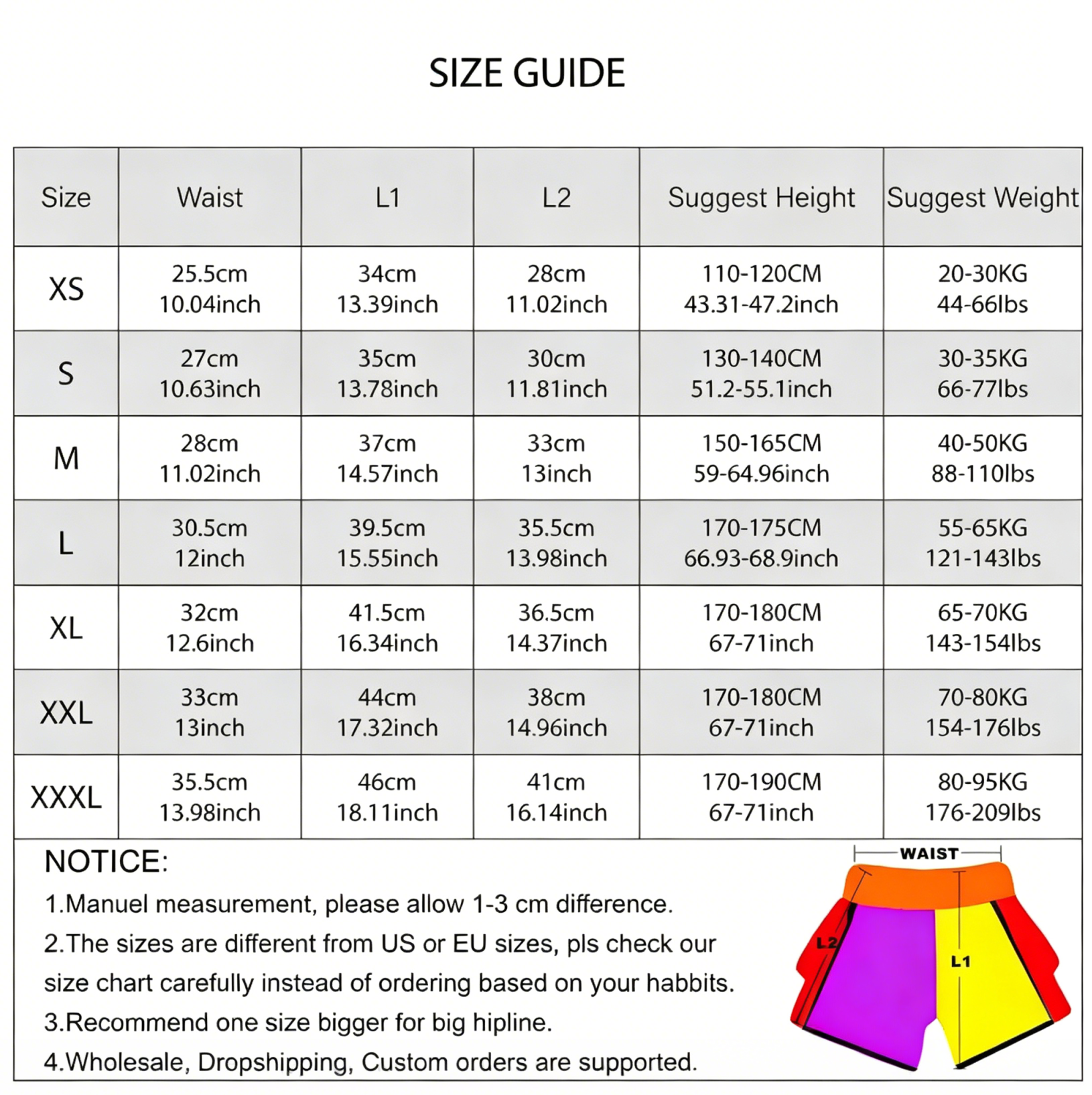 (3XL) Unisex Muay Thai Boxing Shorts with Embroidery Satin Pants for Men Women Kids Kickboxing MMA Training