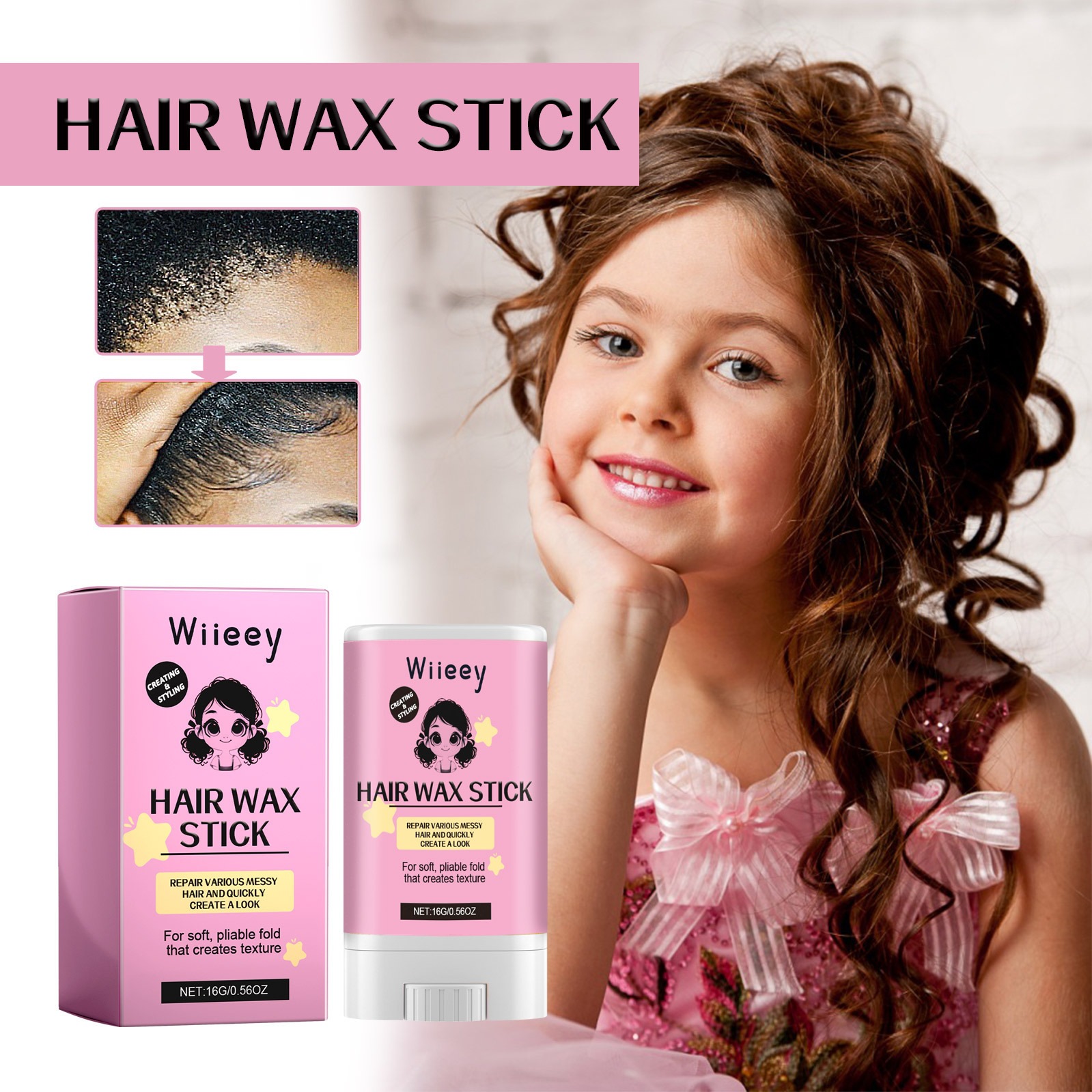 Styling Wax Stick For Hair Shaping Smoothing And Frizz Control Portable Hold And Shine Treatment