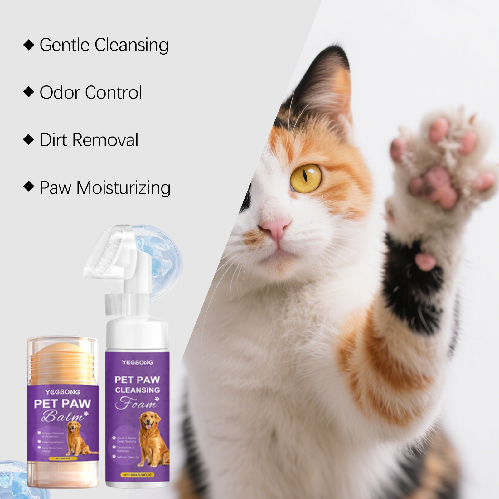 (protection) Pet Paw Care Kit For Gentle Cleansing Moisturizing And Soothing Cat And Dog Paw Pads Daily Grooming Essentials