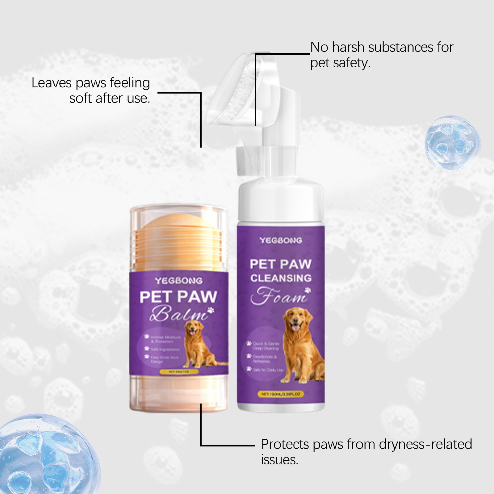(protection) Pet Paw Care Kit For Gentle Cleansing Moisturizing And Soothing Cat And Dog Paw Pads Daily Grooming Essentials