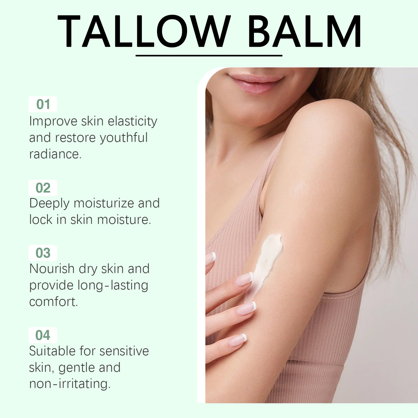 Tallow Skin Moisturizing Cream Soothing Dry Skin Nourishing Hydrating Daily Body Care Treatment