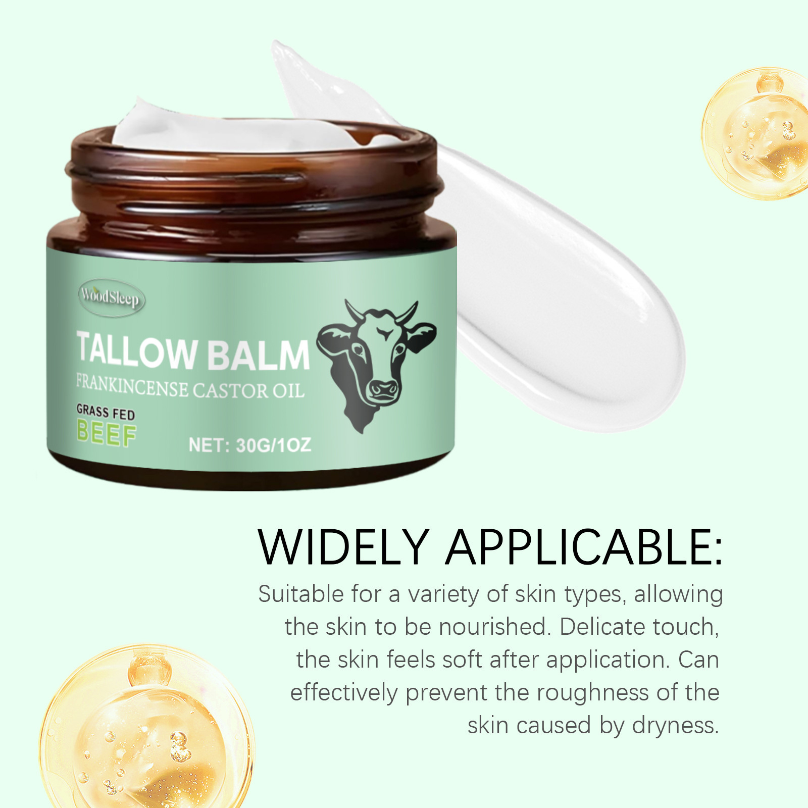 Tallow Skin Moisturizing Cream Soothing Dry Skin Nourishing Hydrating Daily Body Care Treatment