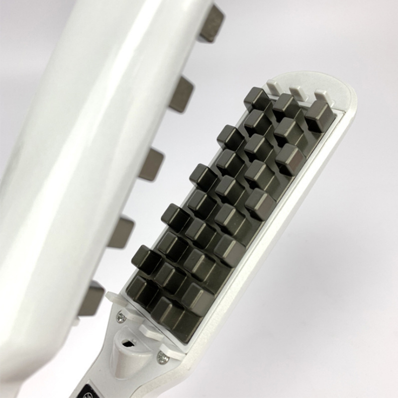 (Black) Hair Iron Ceramic 3D Grid Hair Crimper Professional Volumizing Curling Iron Corn Perm Fluffy Splint Flat Iron Hair Styling Tools