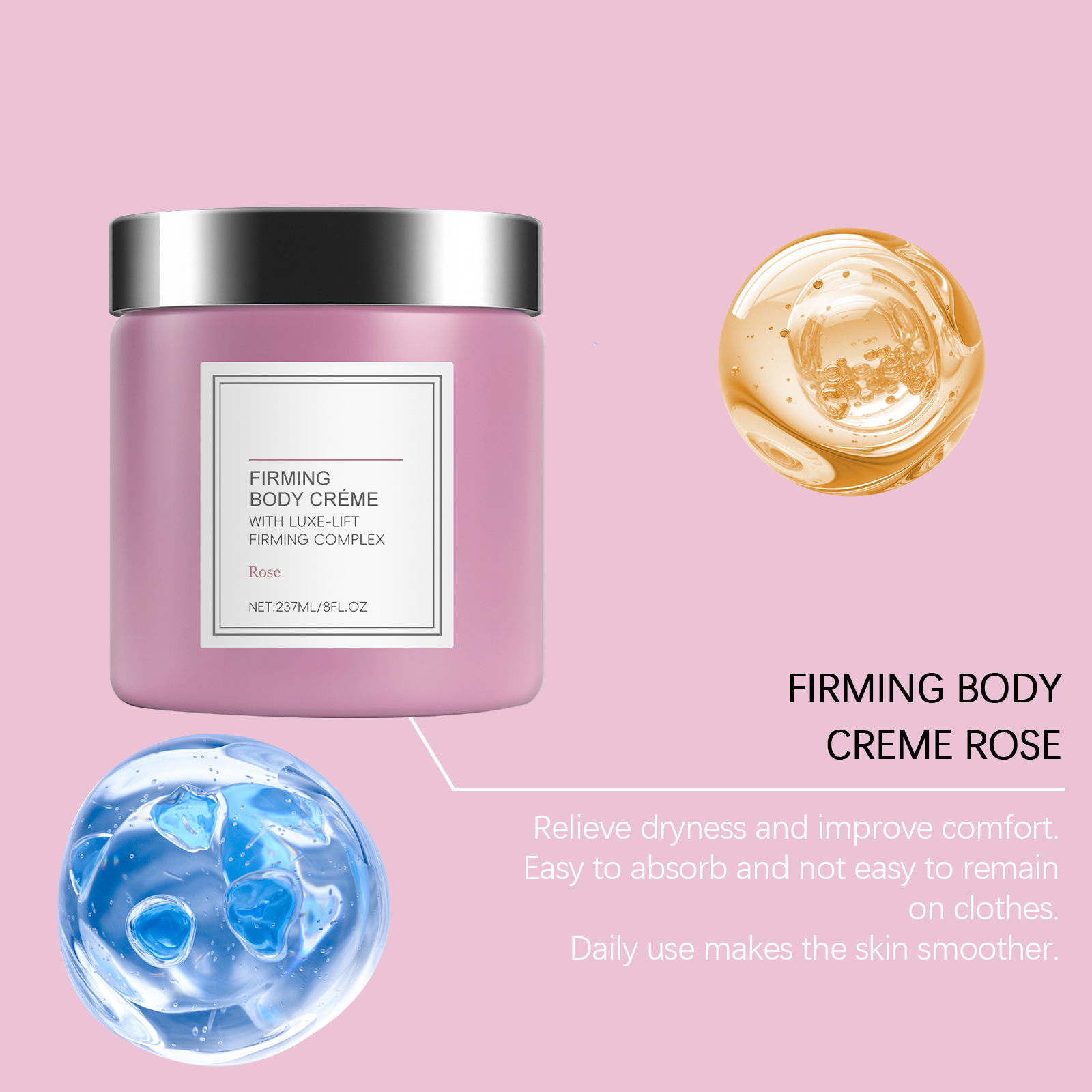 Rose Scent Body Moisturizing Cream Hydrating Gentle Soft Light Non Sticky Floral Skin Care Lotion