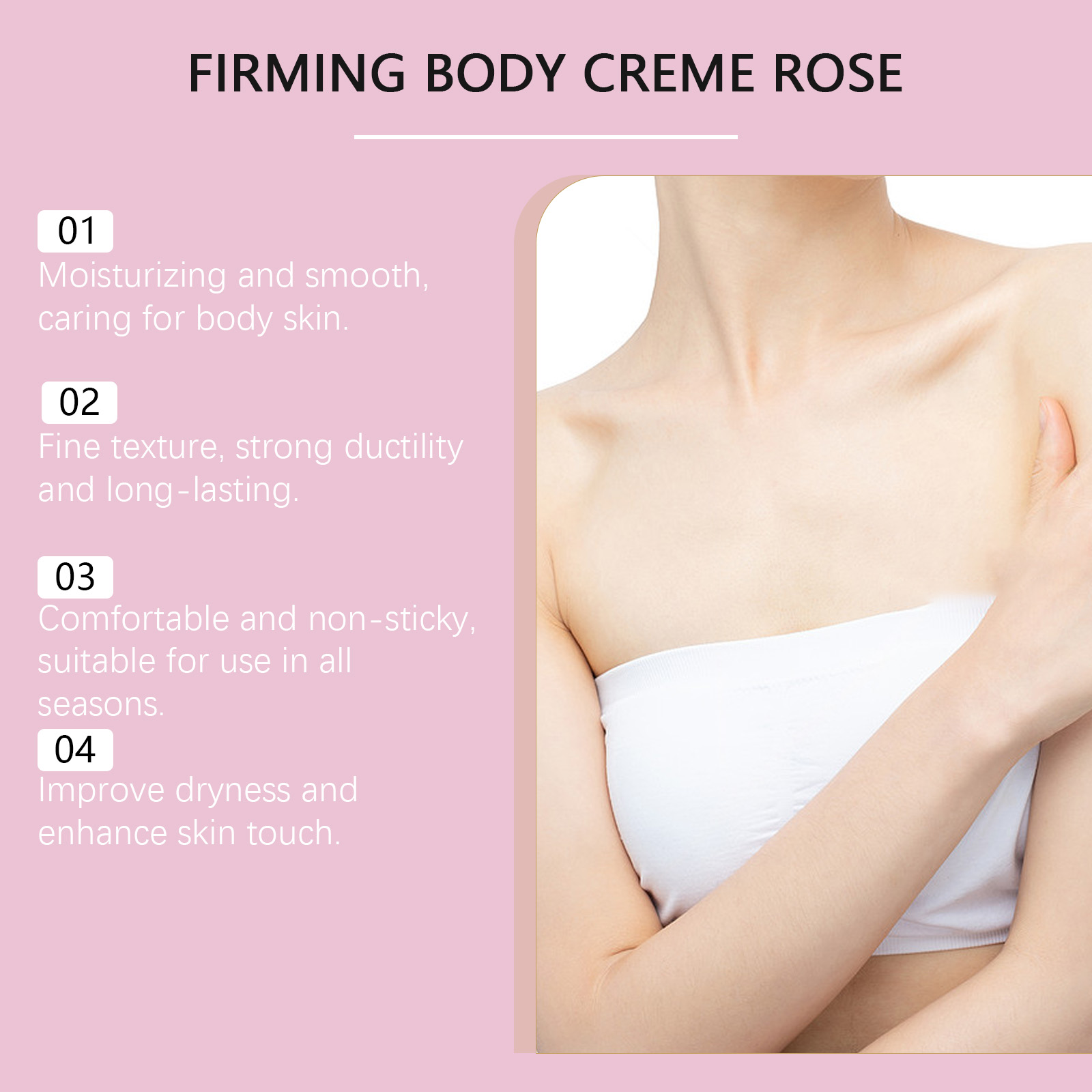 Rose Scent Body Moisturizing Cream Hydrating Gentle Soft Light Non Sticky Floral Skin Care Lotion