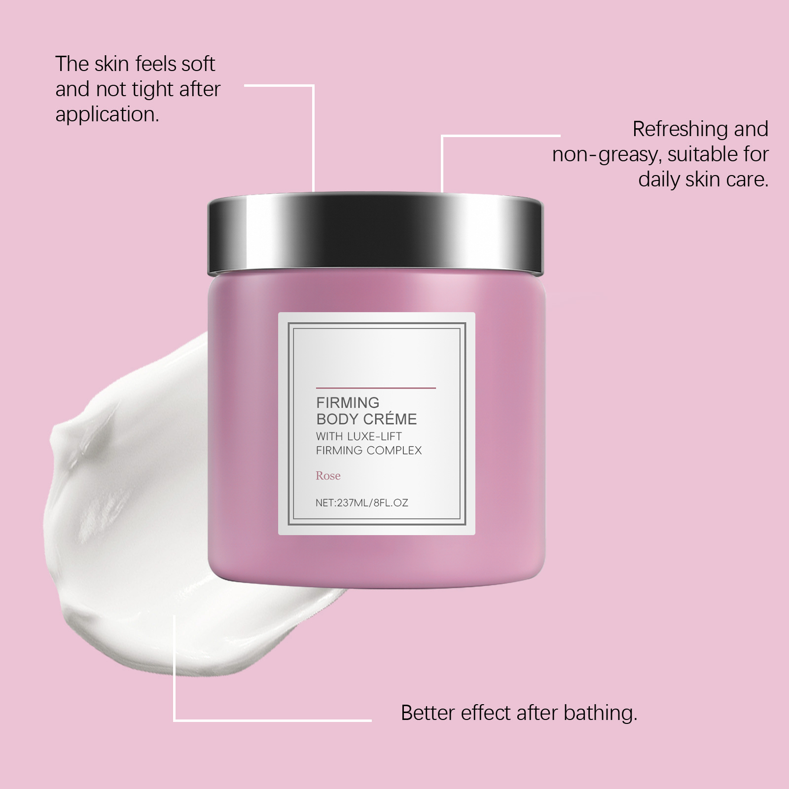 Rose Scent Body Moisturizing Cream Hydrating Gentle Soft Light Non Sticky Floral Skin Care Lotion