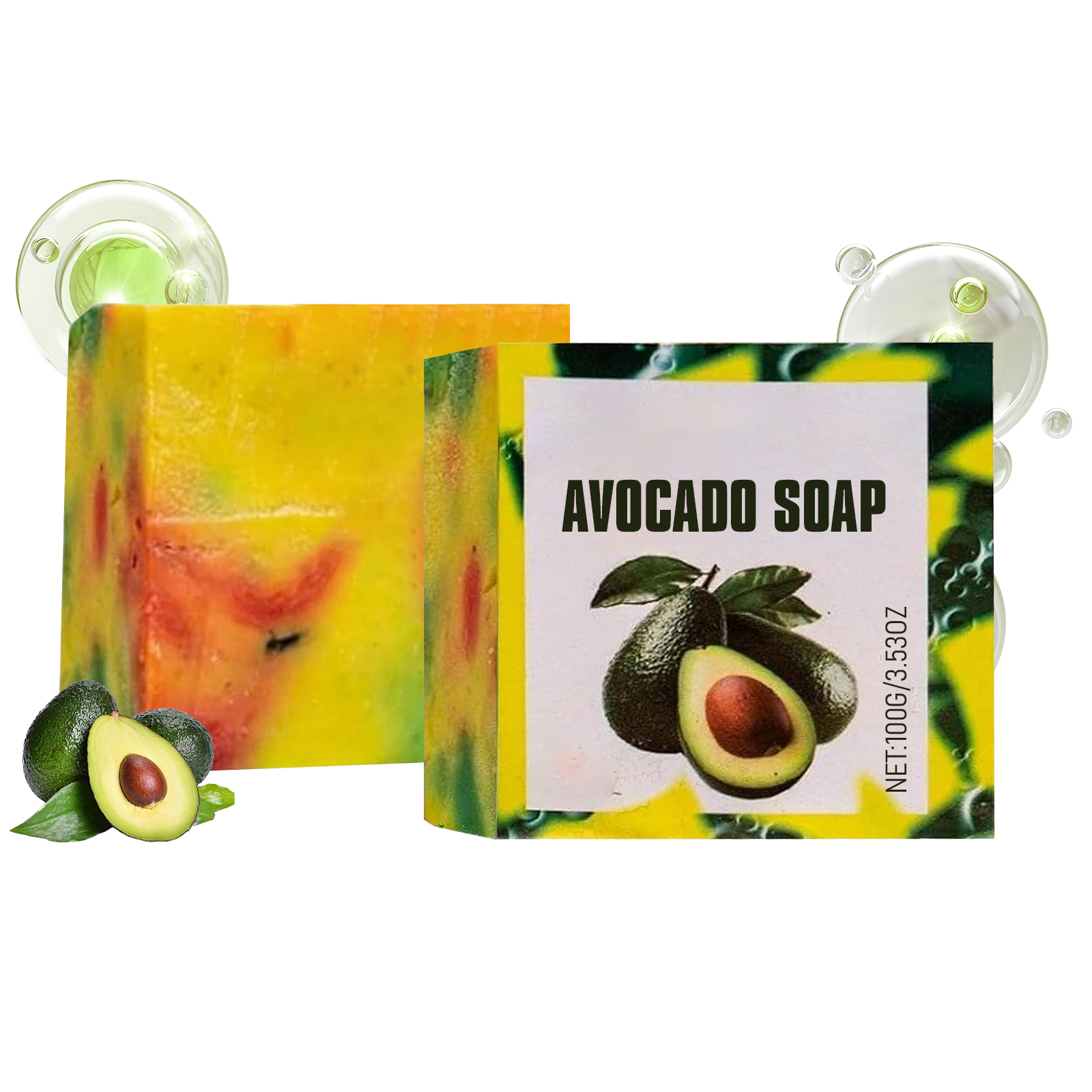 Avocado Bath Soap Mild Moisturizing Hydrating Cleansing Pores Refreshing Non Sticky For Body Washing
