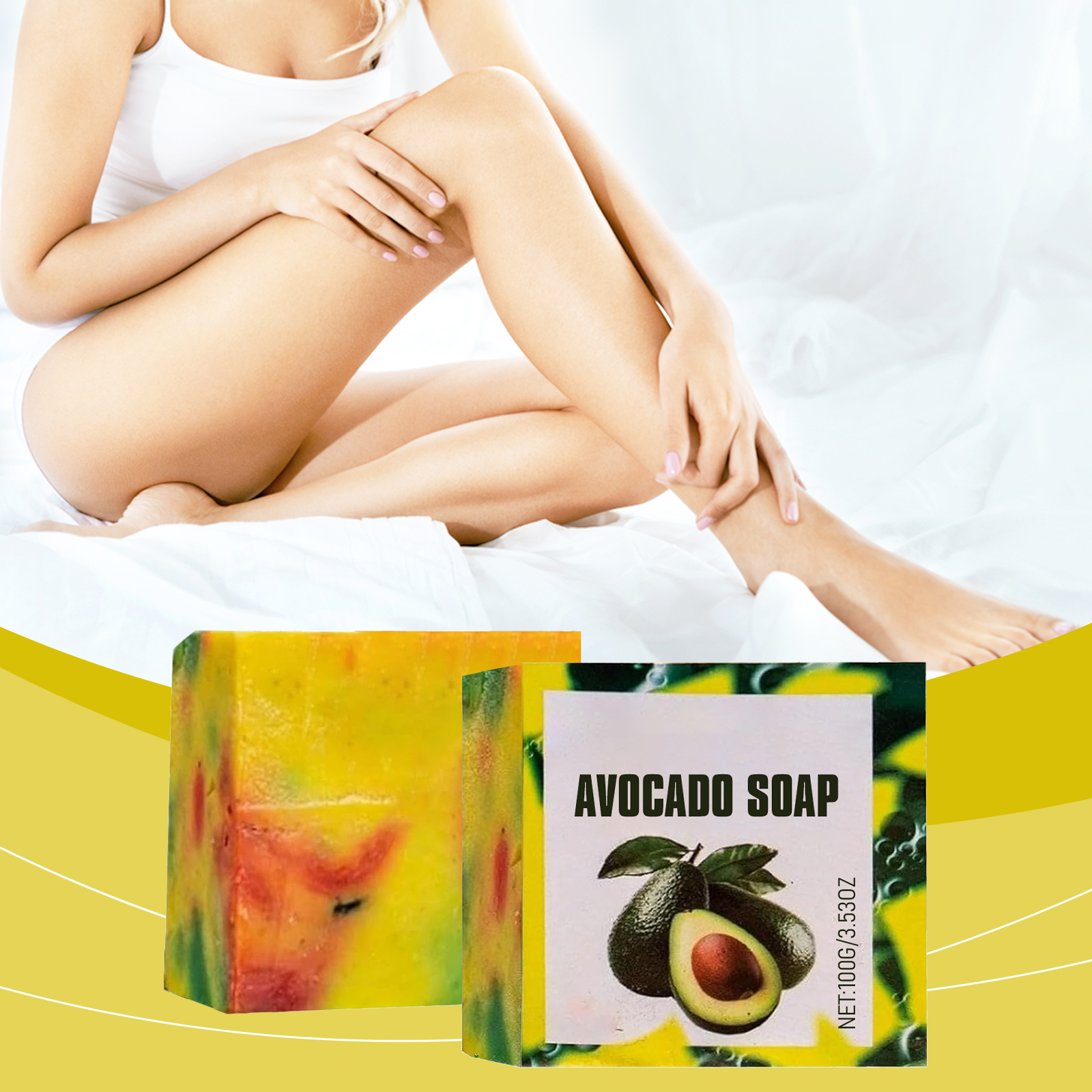 Avocado Bath Soap Mild Moisturizing Hydrating Cleansing Pores Refreshing Non Sticky For Body Washing