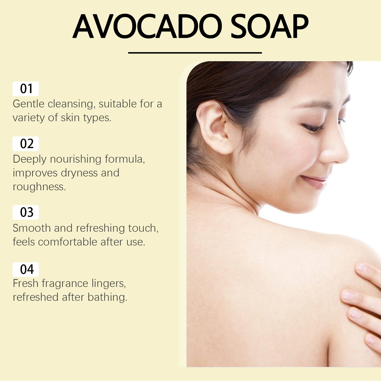 Avocado Bath Soap Mild Moisturizing Hydrating Cleansing Pores Refreshing Non Sticky For Body Washing