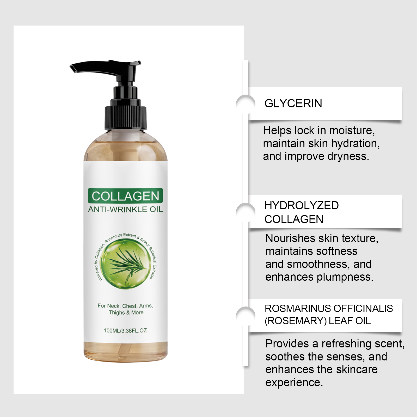 Collagen Moisturizing Hydrating Soft Silky Light Care Oil For Dry Skin Daily Body Nourish Maintain Smooth