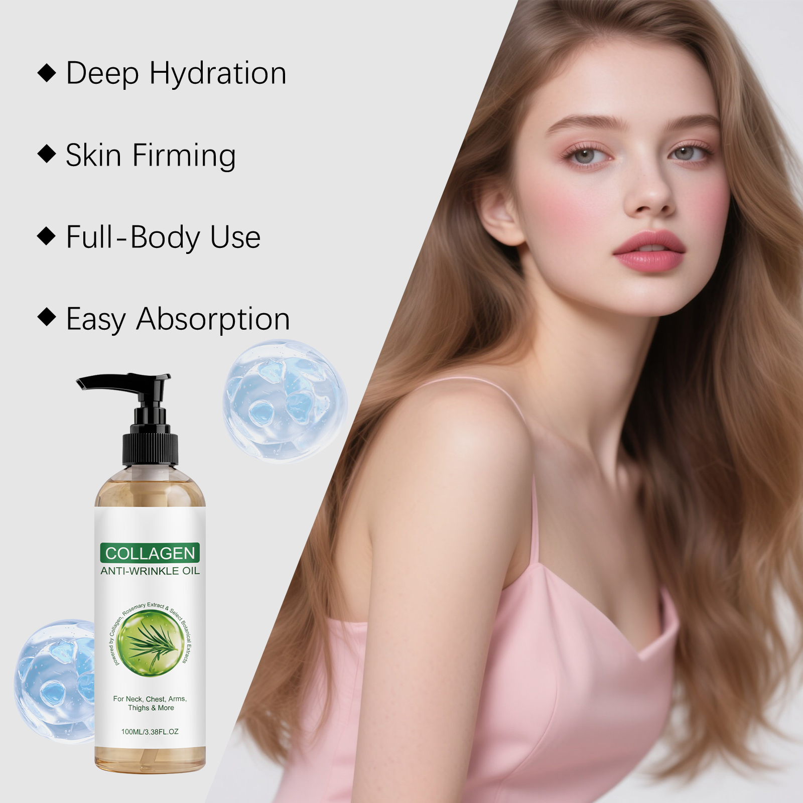 Collagen Moisturizing Hydrating Soft Silky Light Care Oil For Dry Skin Daily Body Nourish Maintain Smooth