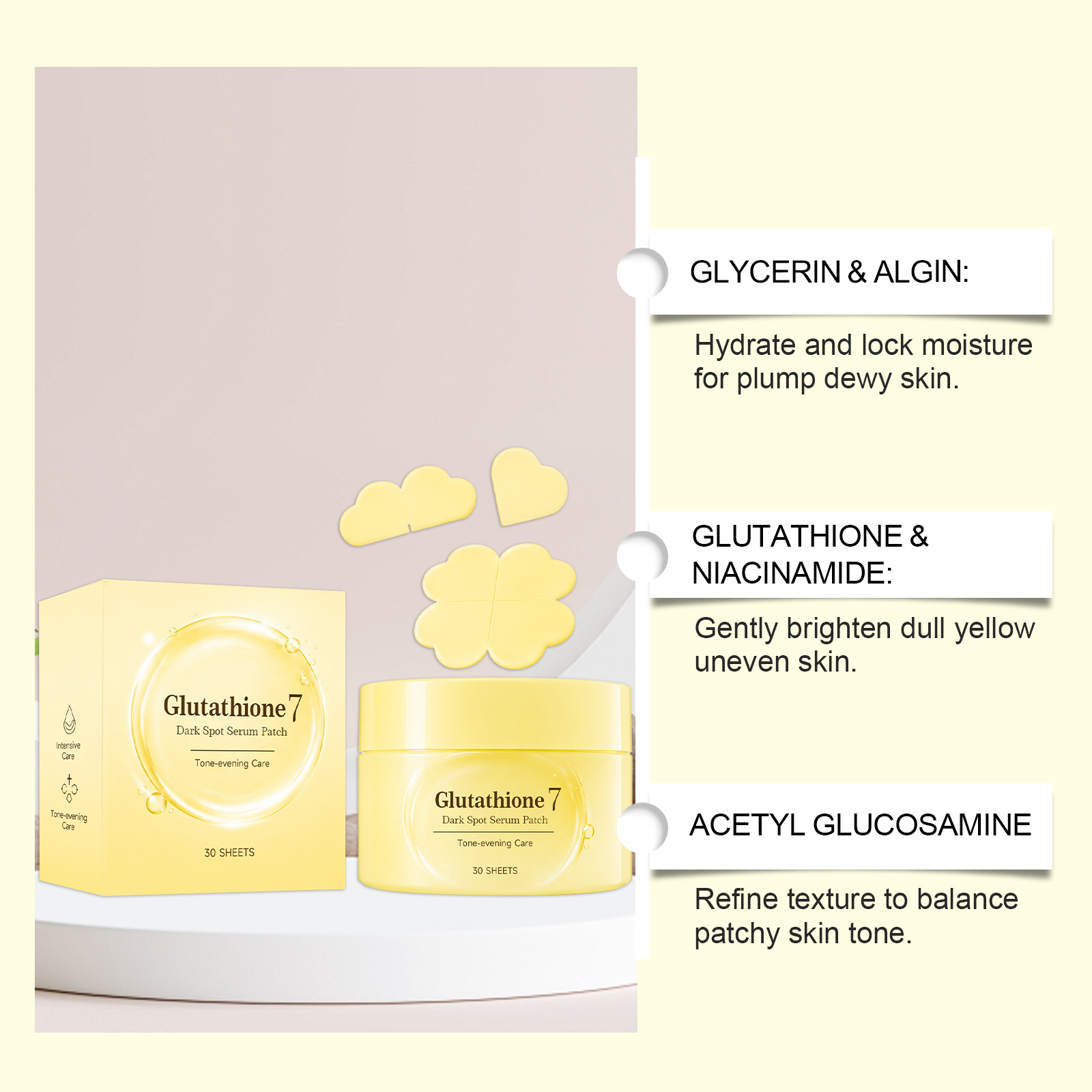 Glutathione Balancing Skin Essence Patch Daily Mild Hydrating Close Fitting Moisturizing Brightening Multi Nourishing Facial Care