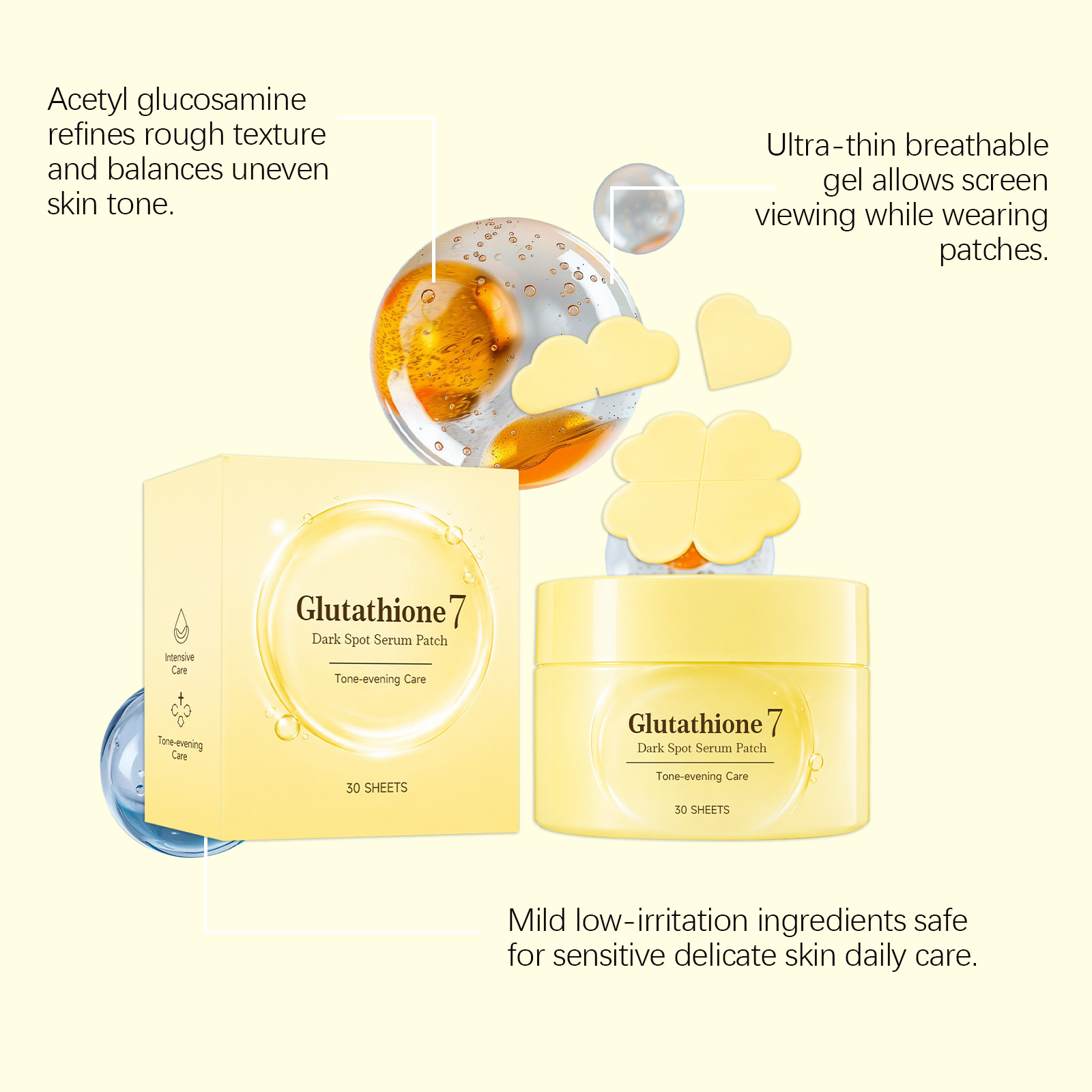 Glutathione Balancing Skin Essence Patch Daily Mild Hydrating Close Fitting Moisturizing Brightening Multi Nourishing Facial Care