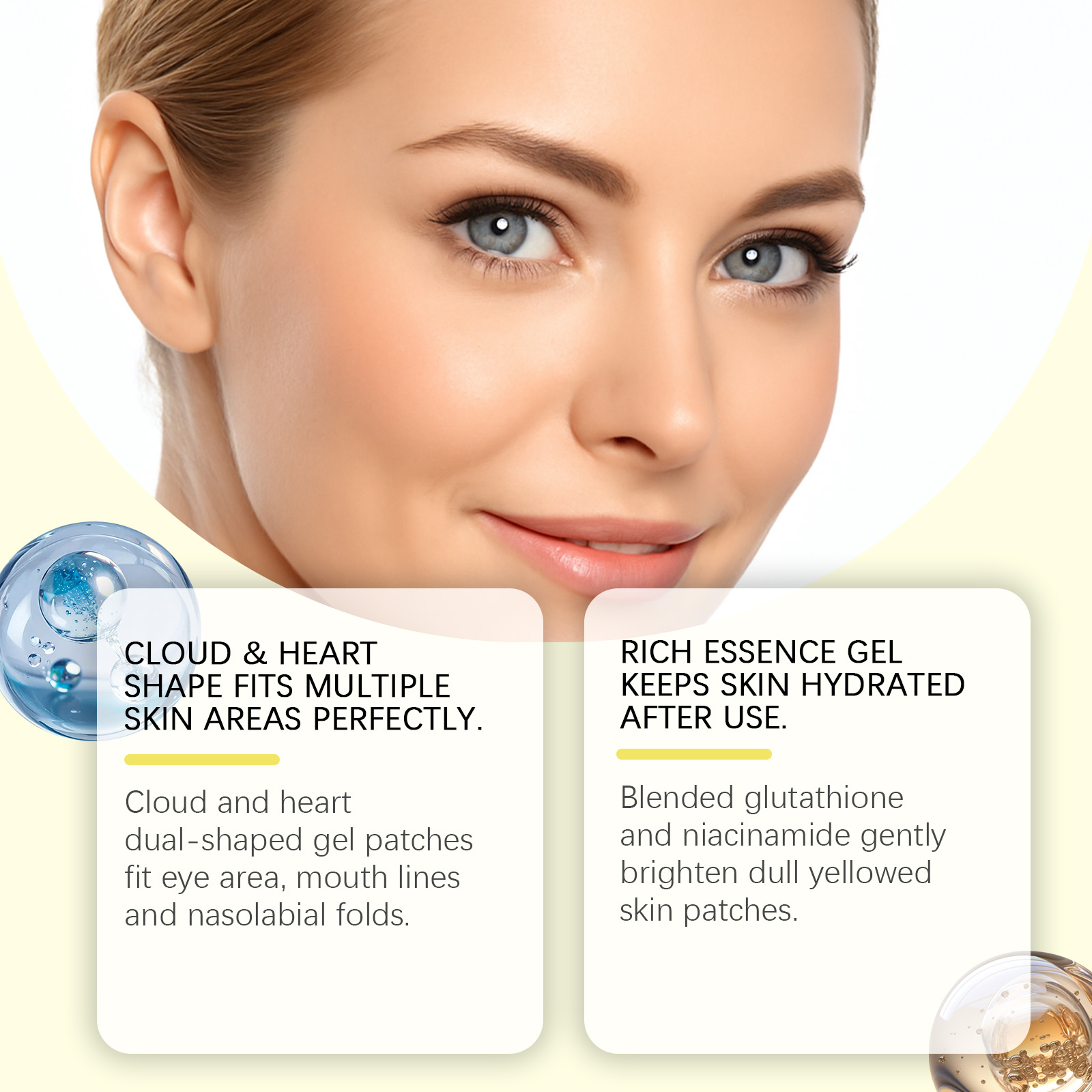 Glutathione Balancing Skin Essence Patch Daily Mild Hydrating Close Fitting Moisturizing Brightening Multi Nourishing Facial Care