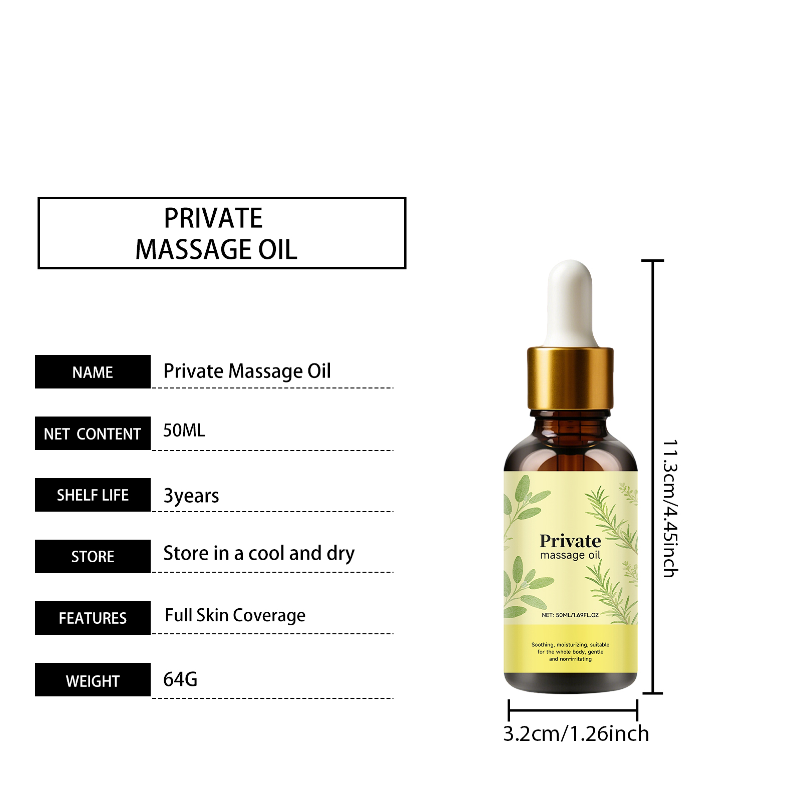 Private Hair Massage Essential Oil Nourish Repair Soothe Moisturize Natural Plant Extract Mild Skin Friendly Human Private Body Hair Daily Care Maintenance