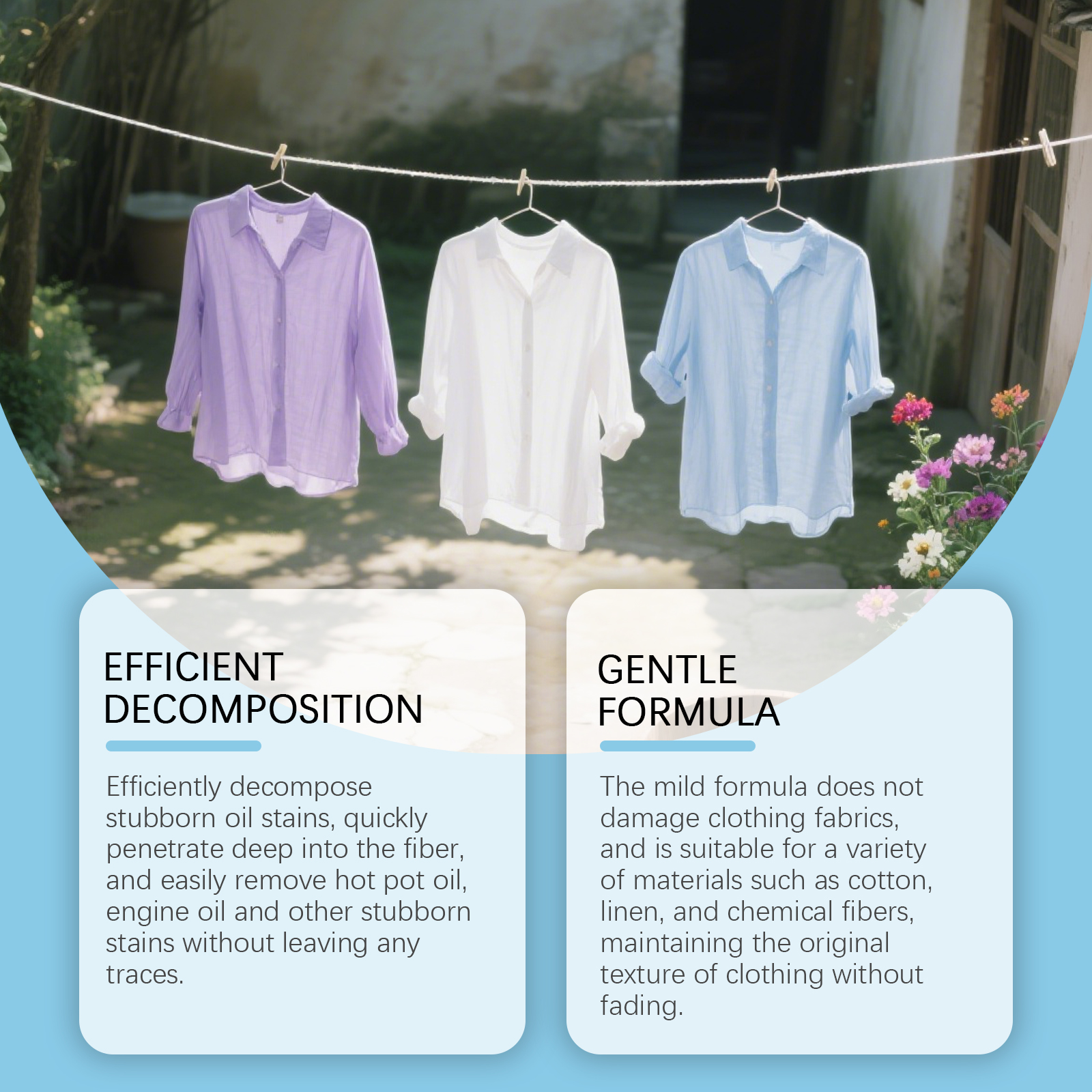 Clothing Cleaning Spray Mild Stain Removal Neat Fresh Long Lasting Fragrance Daily Fabric Care For All Garment Types