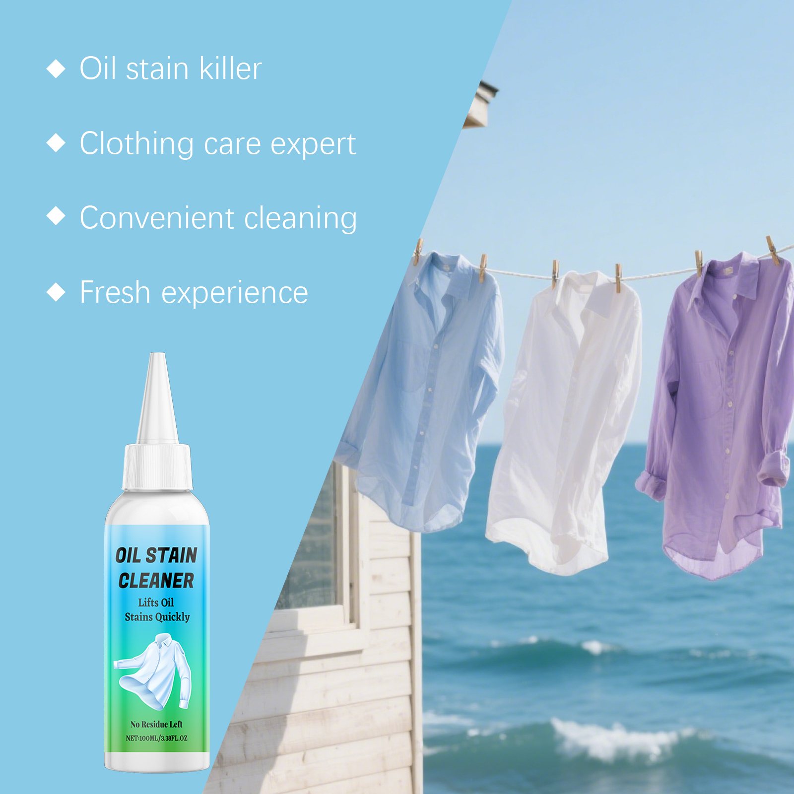Clothing Cleaning Spray Mild Stain Removal Neat Fresh Long Lasting Fragrance Daily Fabric Care For All Garment Types