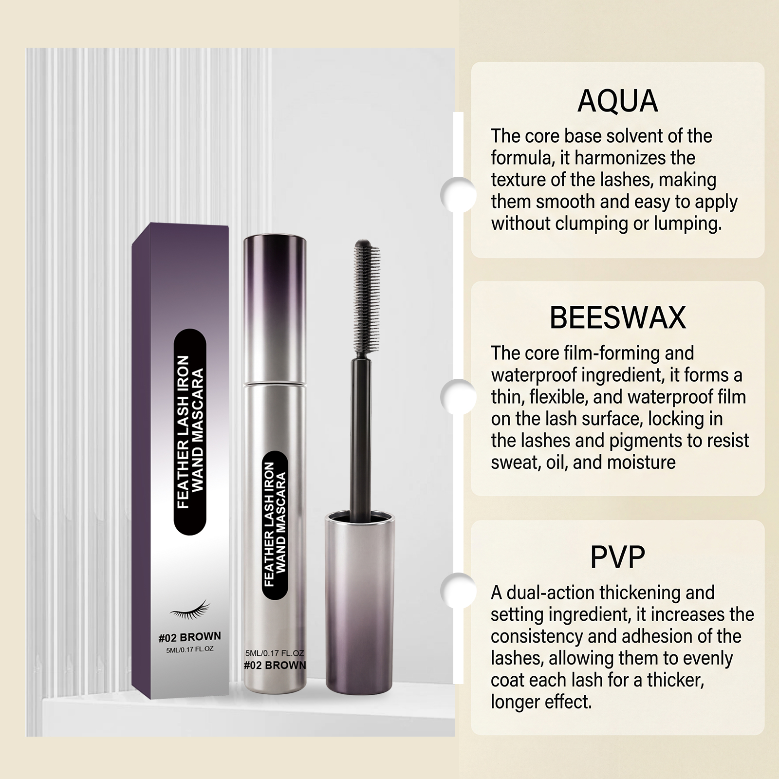 Brown Mascara Smooth Curling Natural Setting Longwearing Vibrant Beginner Friendly WideEye Makeup Multiuse
