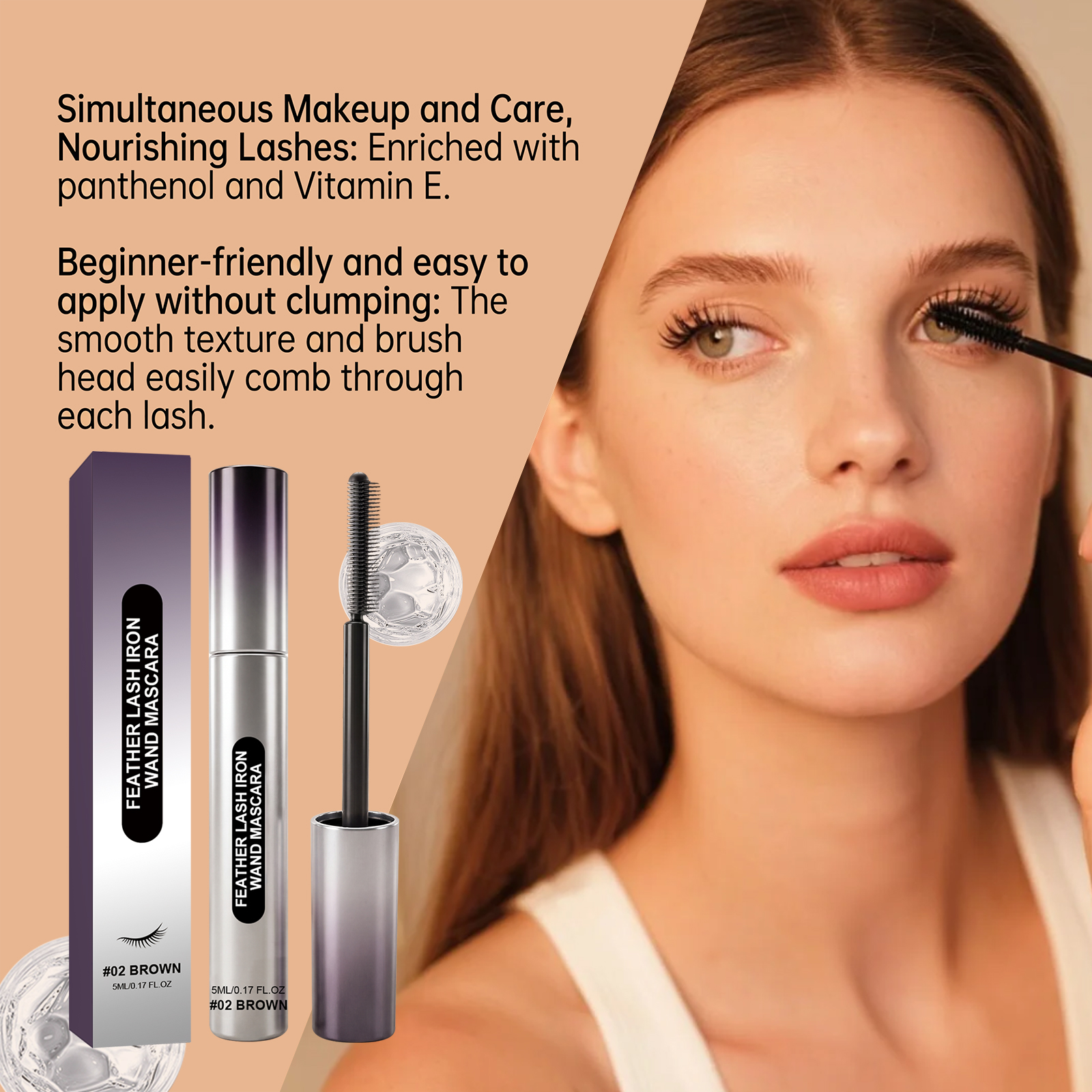 Brown Mascara Smooth Curling Natural Setting Longwearing Vibrant Beginner Friendly WideEye Makeup Multiuse