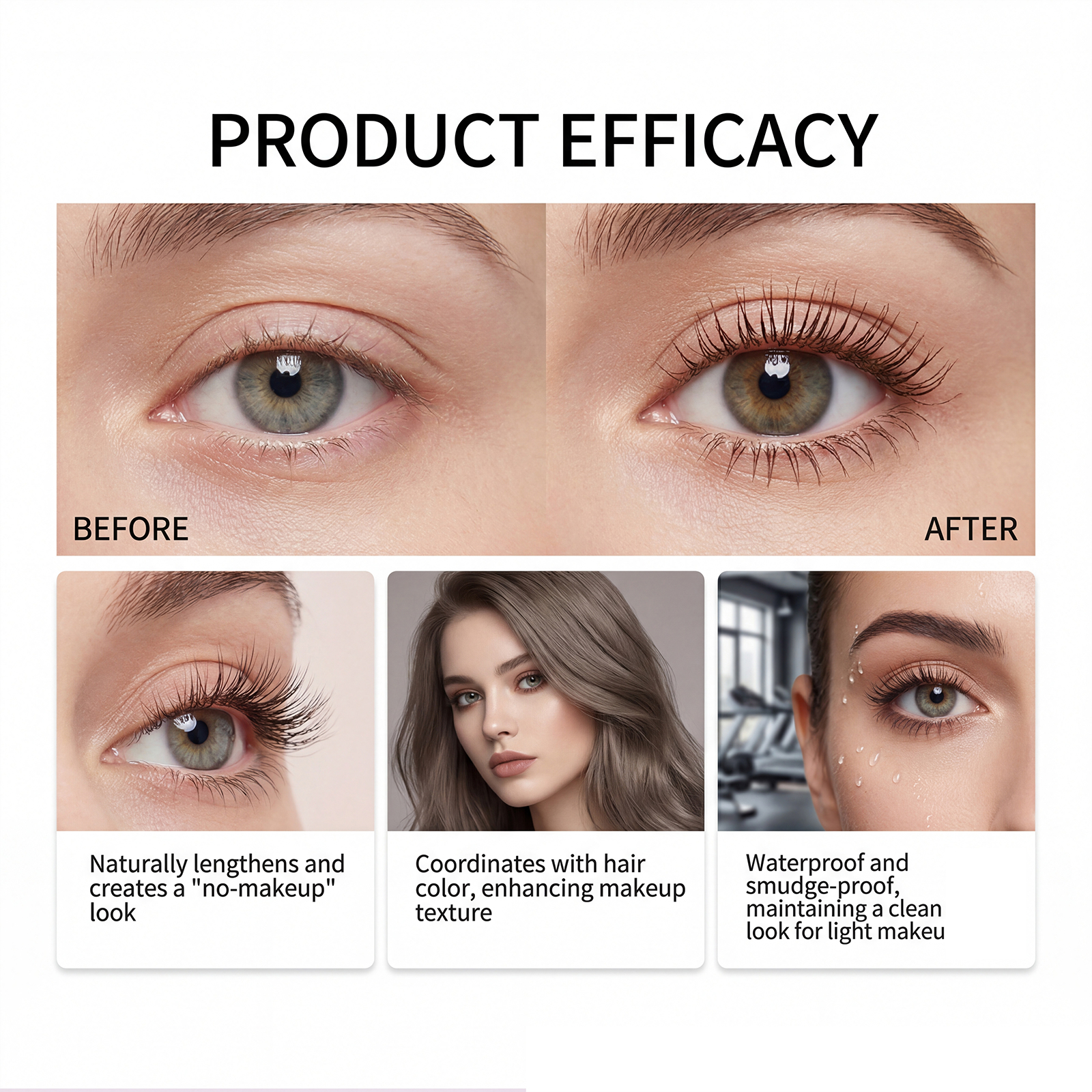 Brown Mascara Smooth Curling Natural Setting Longwearing Vibrant Beginner Friendly WideEye Makeup Multiuse