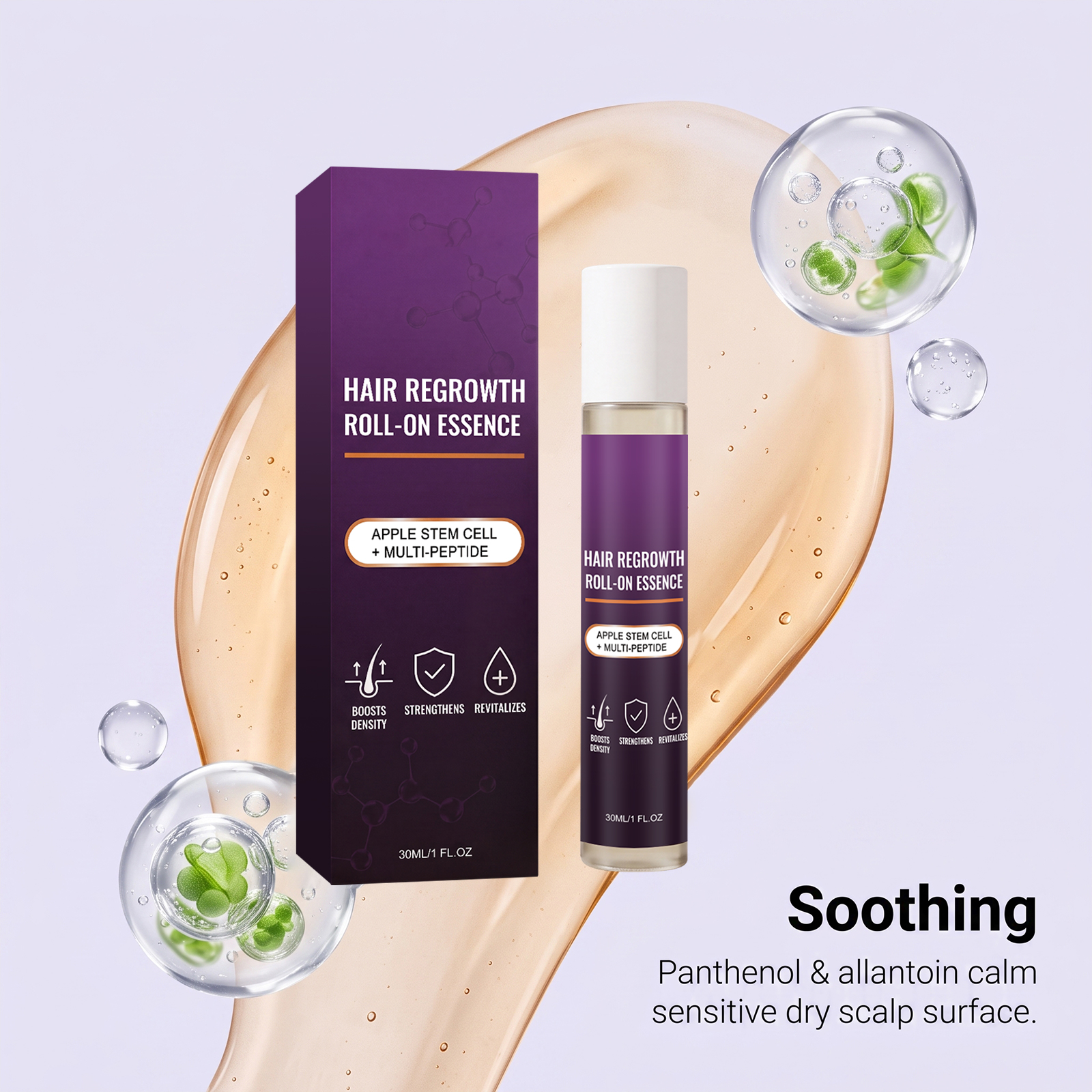 Hair Nourishing Care Roller Root Strengthening Smoothing Balancing Soft Portable Rolling Massager
