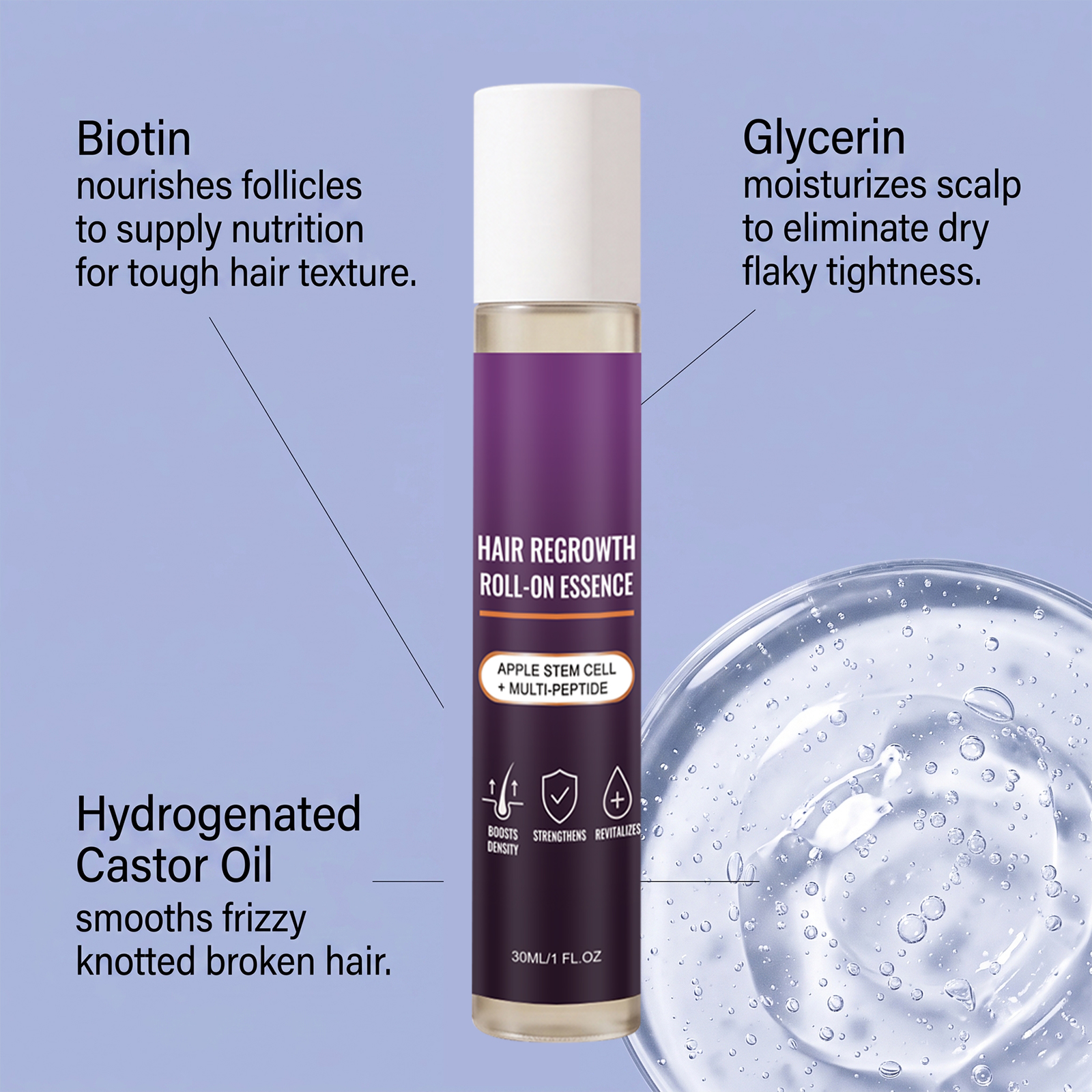 Hair Nourishing Care Roller Root Strengthening Smoothing Balancing Soft Portable Rolling Massager