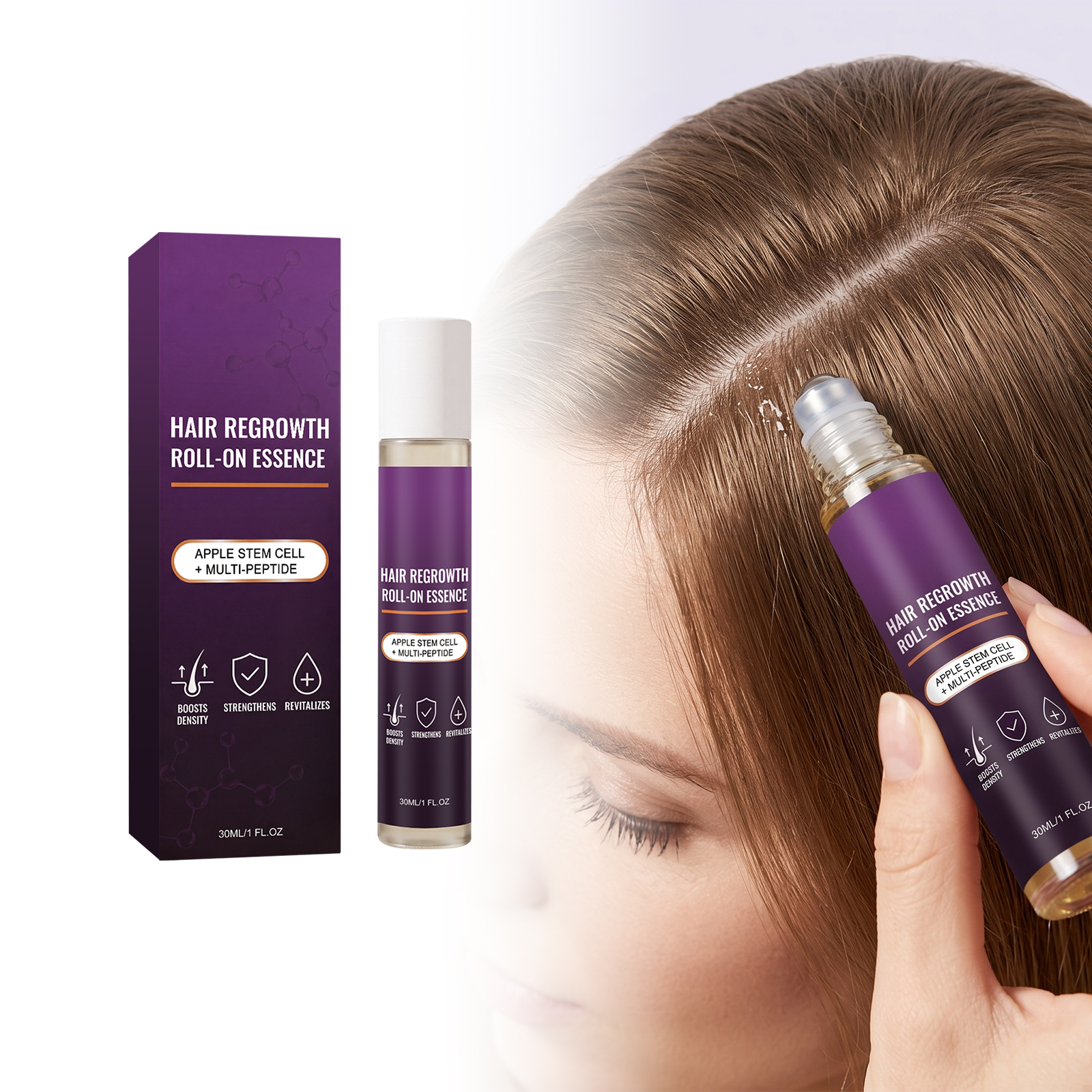 Hair Nourishing Care Roller Root Strengthening Smoothing Balancing Soft Portable Rolling Massager