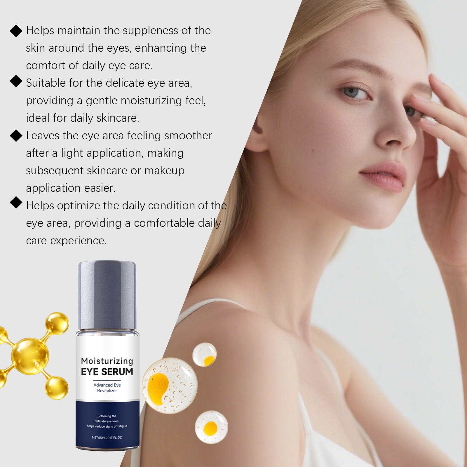 Moisturizing Eye Essence Liquid Hydrating Nourishing Periocular Mild Care Daily Nursing Refreshing Texture Essence Fluid