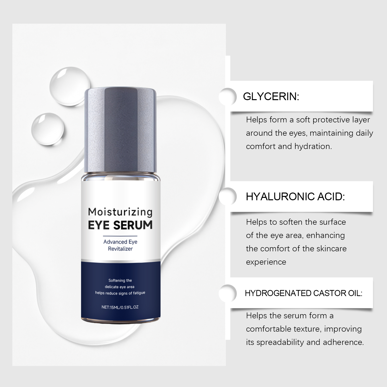 Moisturizing Eye Essence Liquid Hydrating Nourishing Periocular Mild Care Daily Nursing Refreshing Texture Essence Fluid