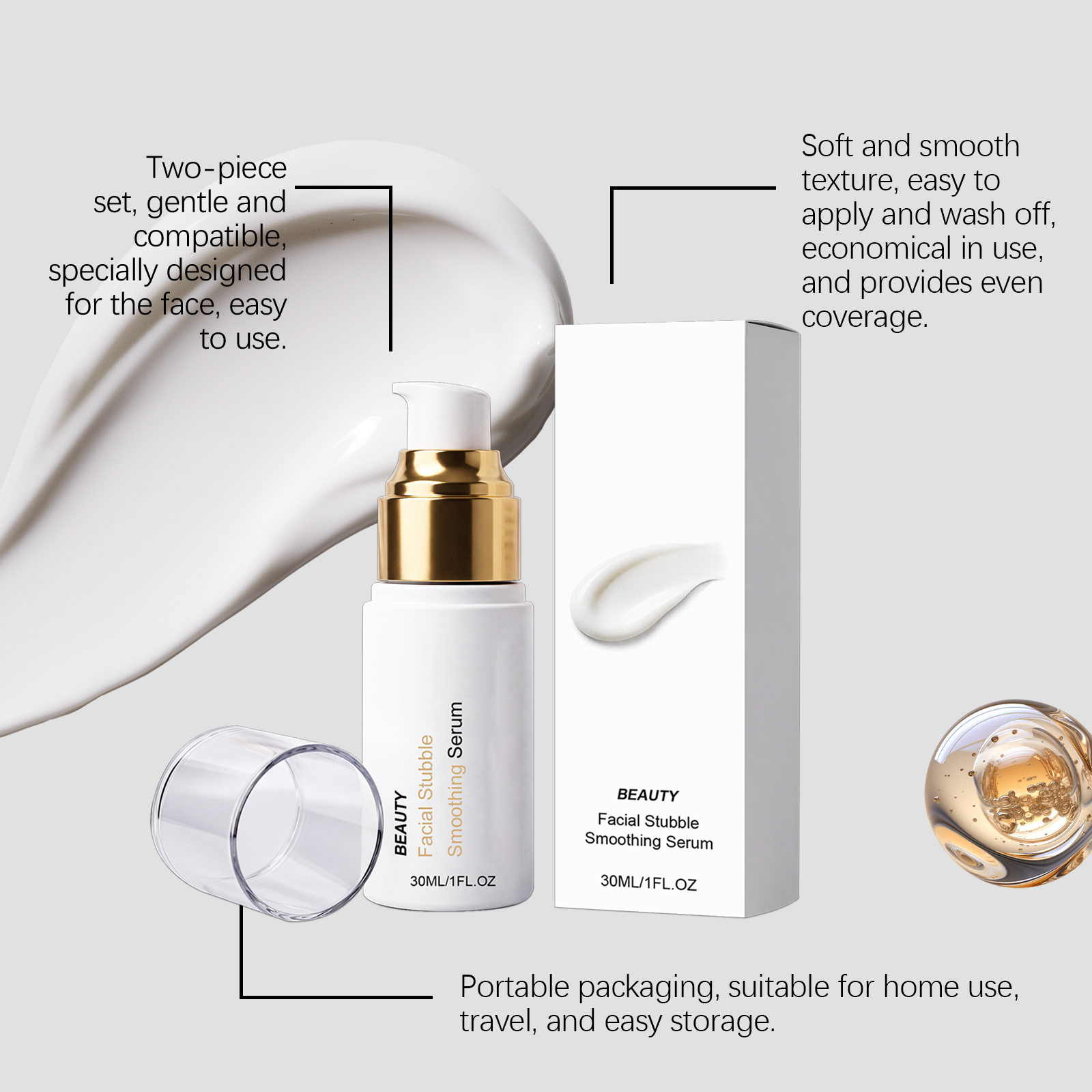 Facial Depilatory Lotion Softens Coarse Hair Inhibits Hair Growth Gentle Natural Plant Extract Skincare