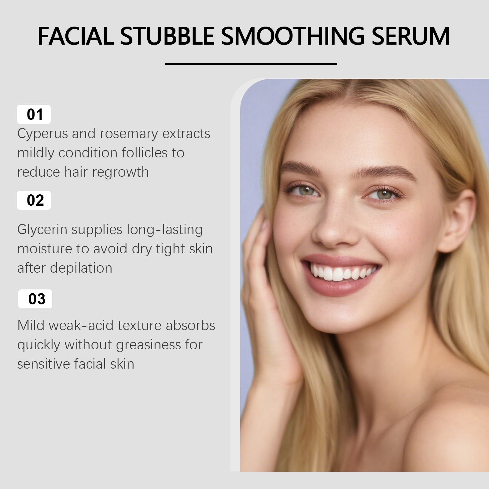 Facial Depilatory Lotion Softens Coarse Hair Inhibits Hair Growth Gentle Natural Plant Extract Skincare
