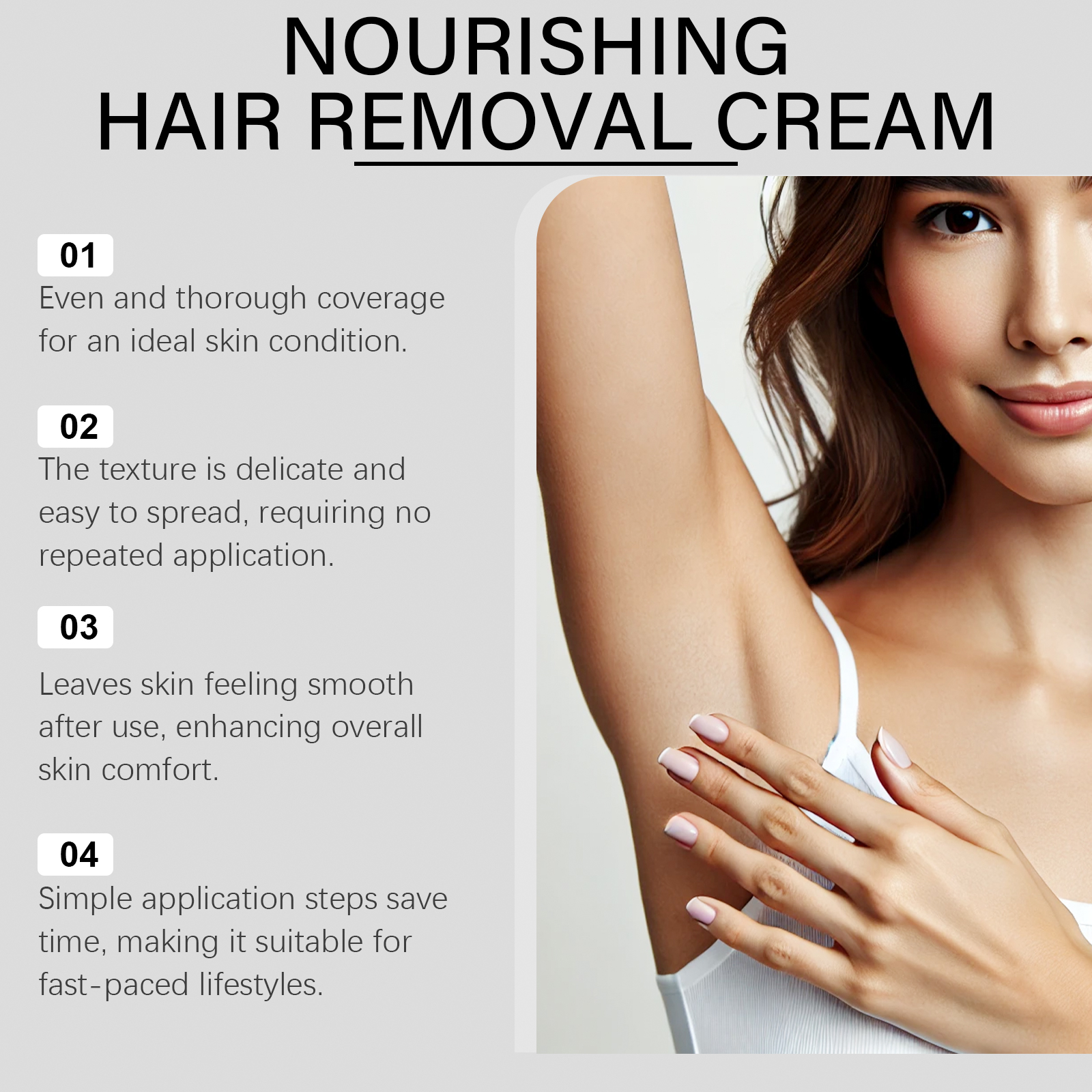 Mild Soft Depilatory Cream Gentle Clean Body Hair Fresh Odorless Refreshing Nonsticky Comfort Care