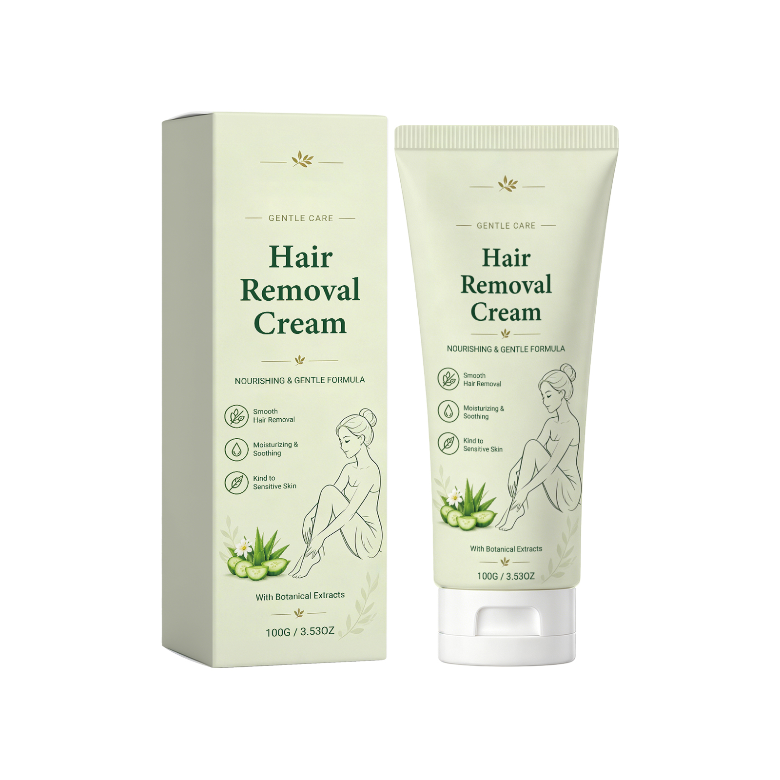 Mild Soft Depilatory Cream Gentle Clean Body Hair Fresh Odorless Refreshing Nonsticky Comfort Care