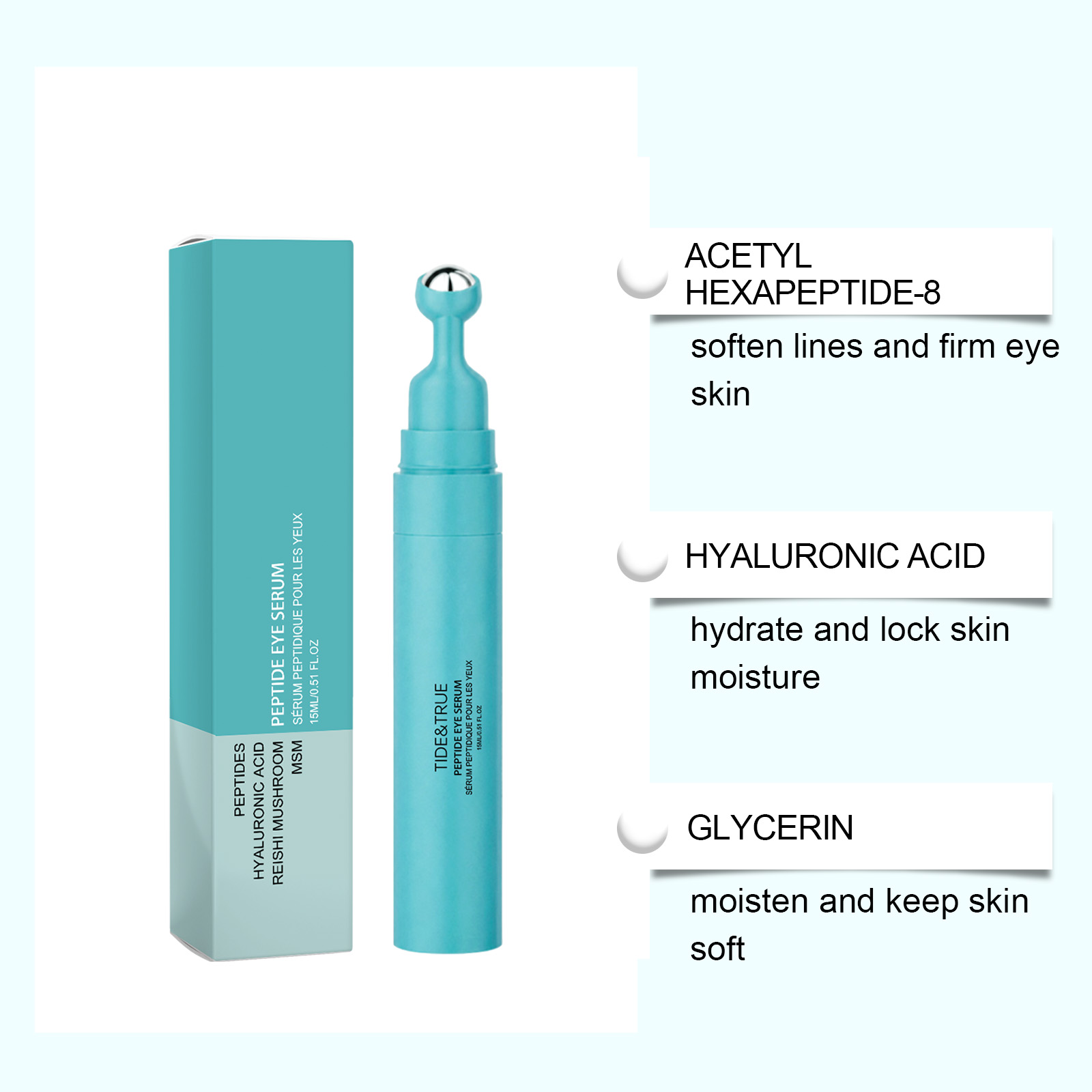 Polypeptide Eye Essence Containing Botanical Extract Mild Hydrating Moisturizing Soft Nourishing Periorbital Skin Care Liquid