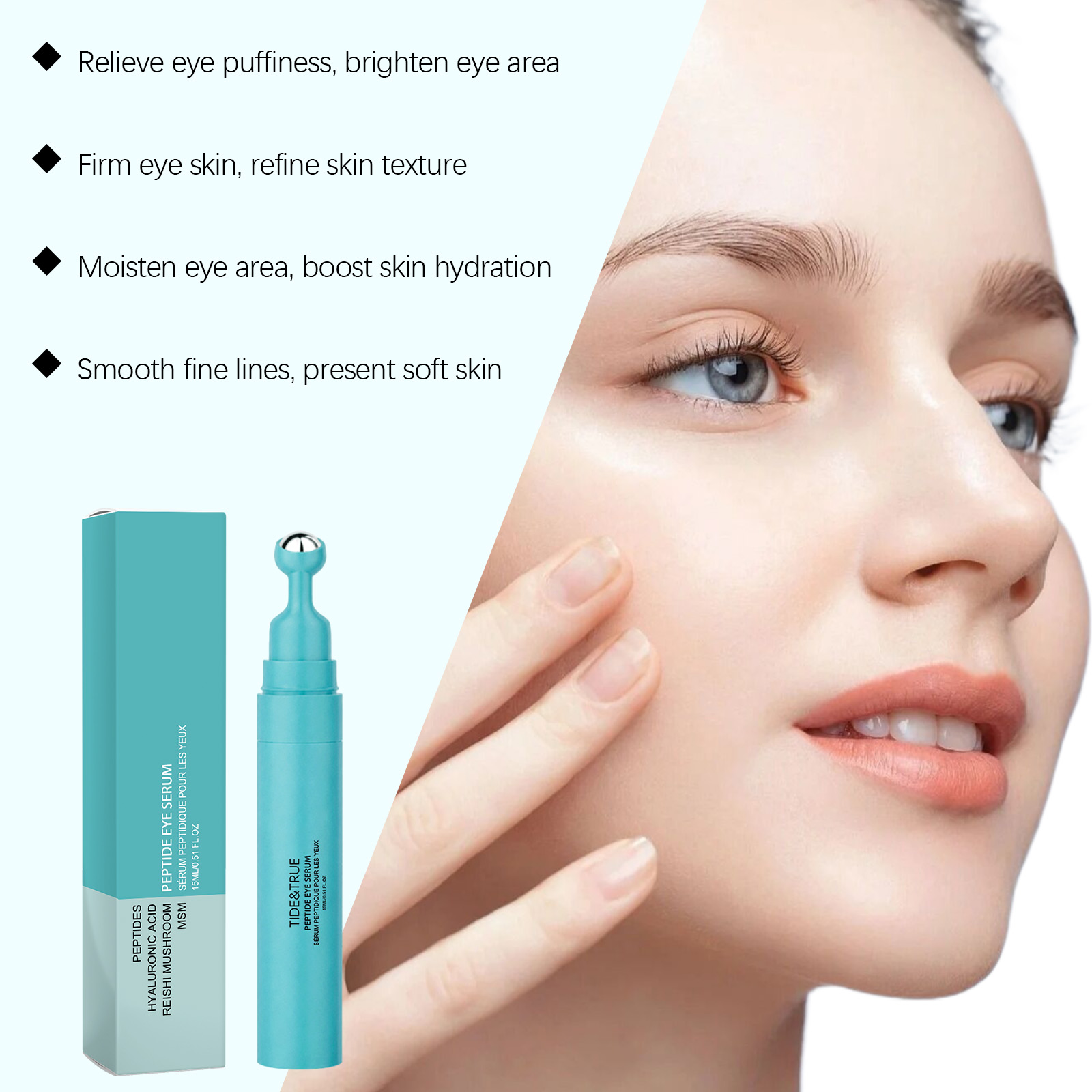 Polypeptide Eye Essence Containing Botanical Extract Mild Hydrating Moisturizing Soft Nourishing Periorbital Skin Care Liquid