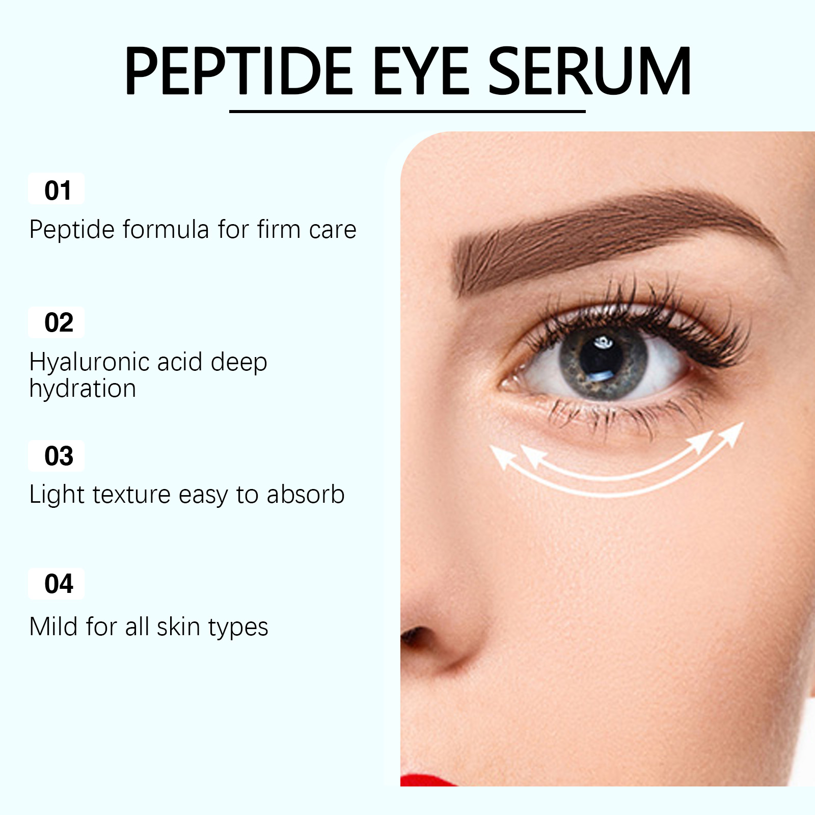 Polypeptide Eye Essence Containing Botanical Extract Mild Hydrating Moisturizing Soft Nourishing Periorbital Skin Care Liquid