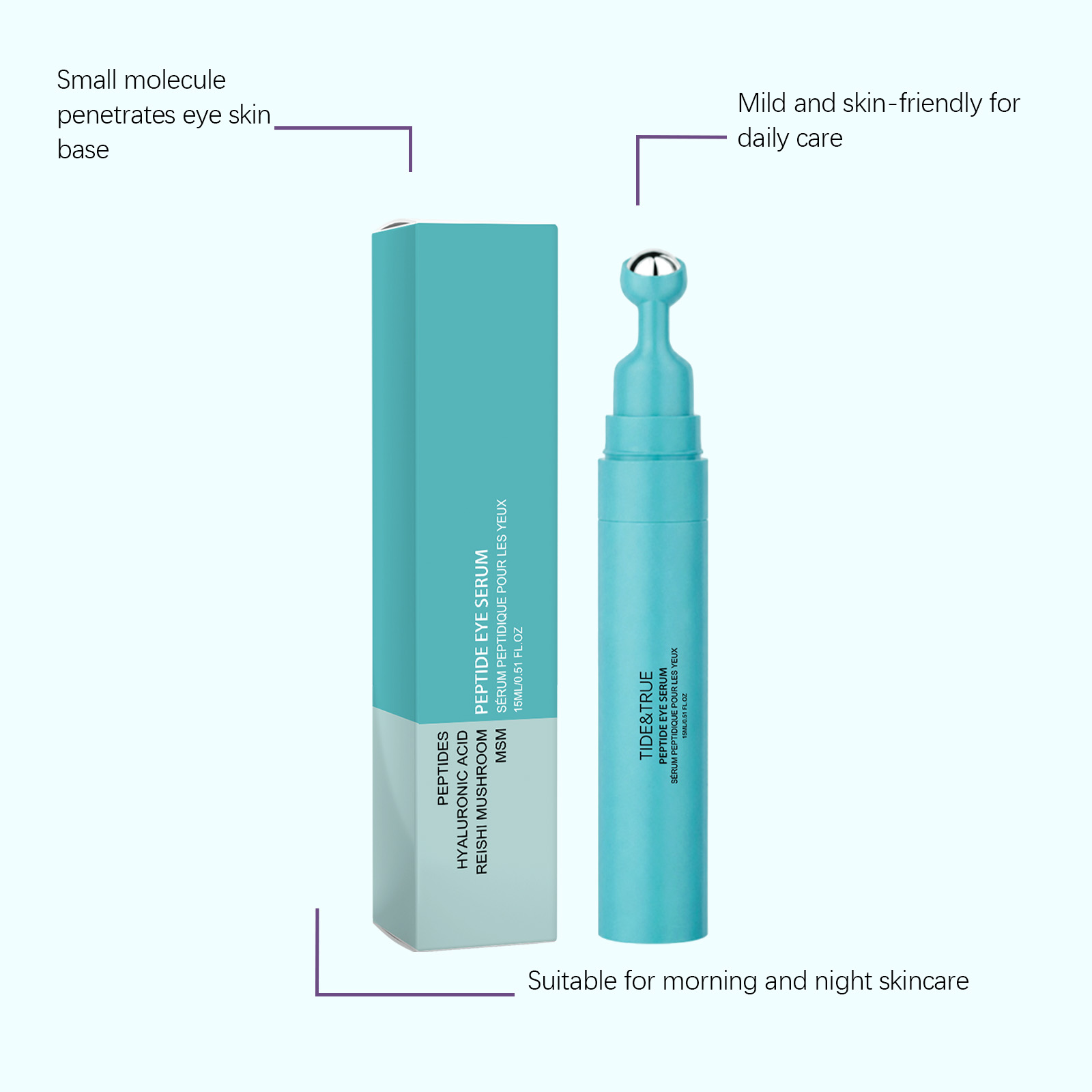 Polypeptide Eye Essence Containing Botanical Extract Mild Hydrating Moisturizing Soft Nourishing Periorbital Skin Care Liquid