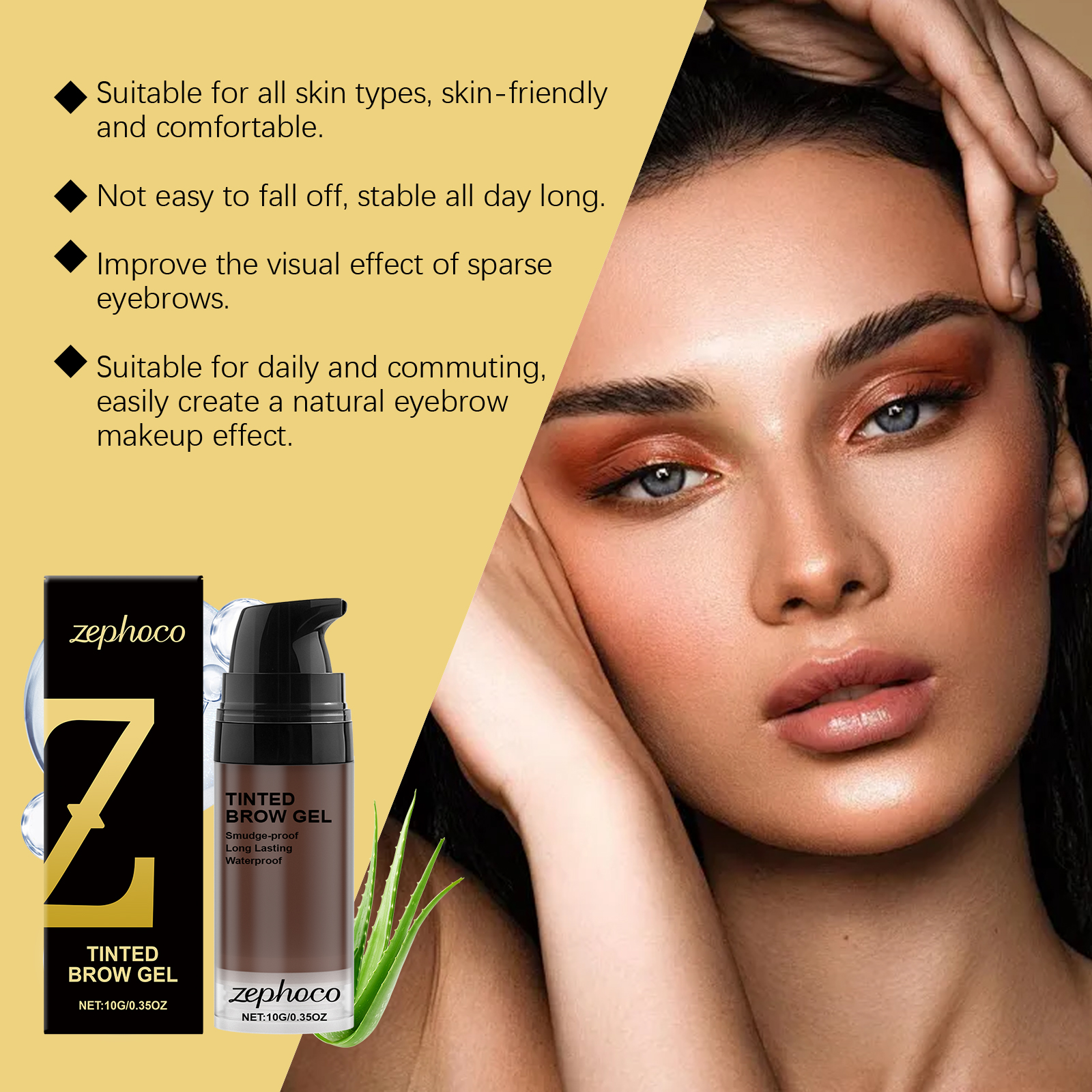 Eyebrow Tint Gel Dark Brown Long Lasting Color Firm Shaping Clear Three Dimensional Eyebrow Personalized Makeup