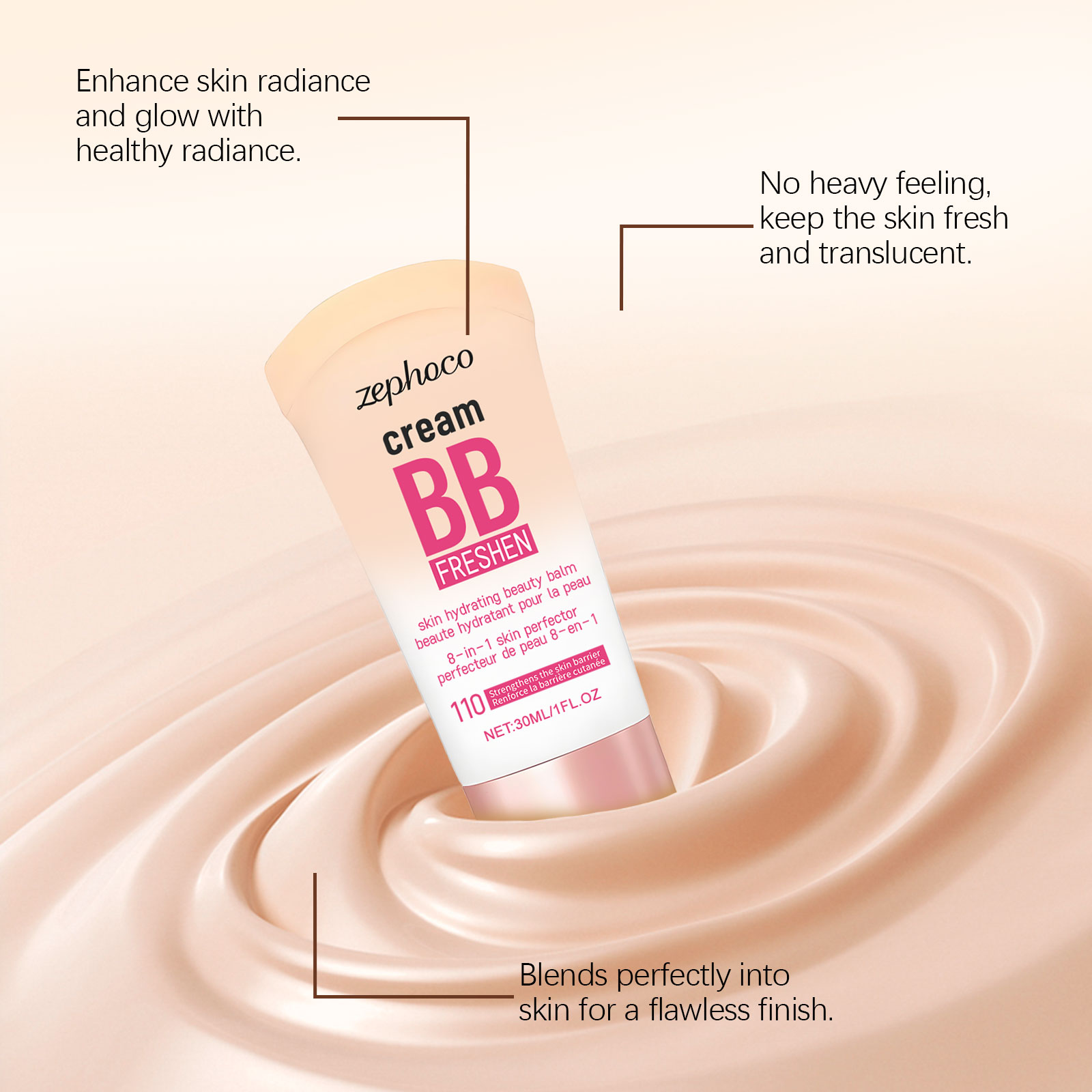 (Natural) Brightening Concealing Bb Cream Mild Nourishing Natural Light Moisturizing Radiant Makeup Conceal Face